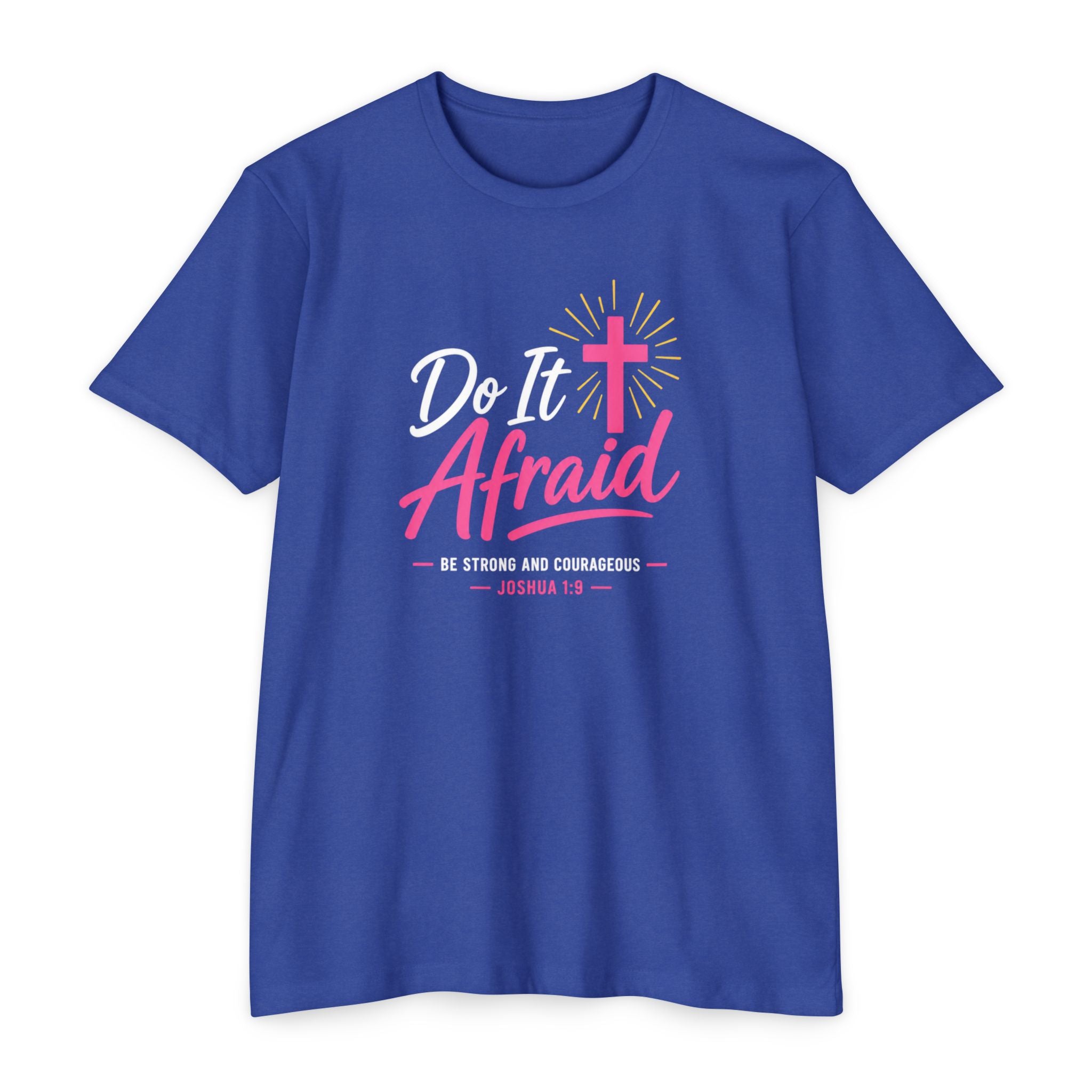 Womens "Do It Afraid" Cross T-Shirt | Inspirational Christian Faith Shirt