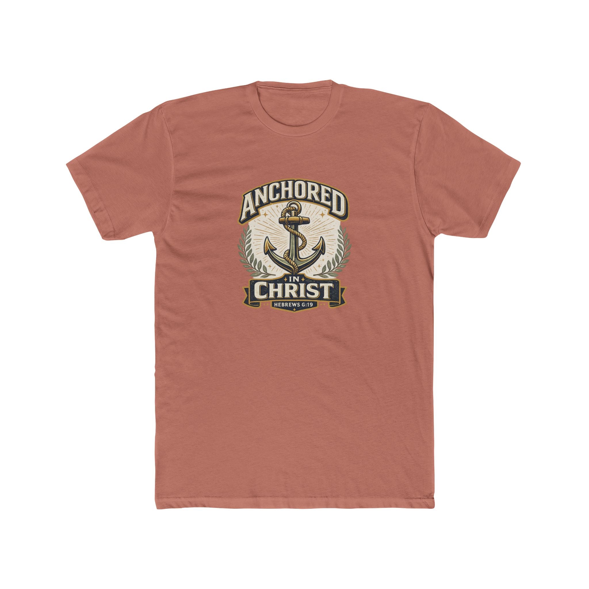 Mens Anchored In Christ Christian T-shirt Faith Inspired| Wearing your Faith