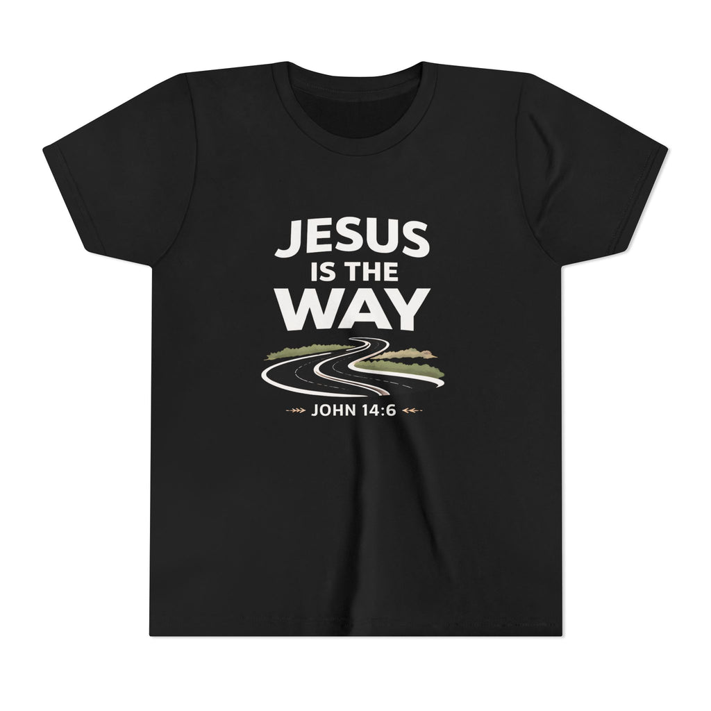 Boys Youth Tee — "Jesus Is The Way" Christian Graphic Shirt (John 14:6)