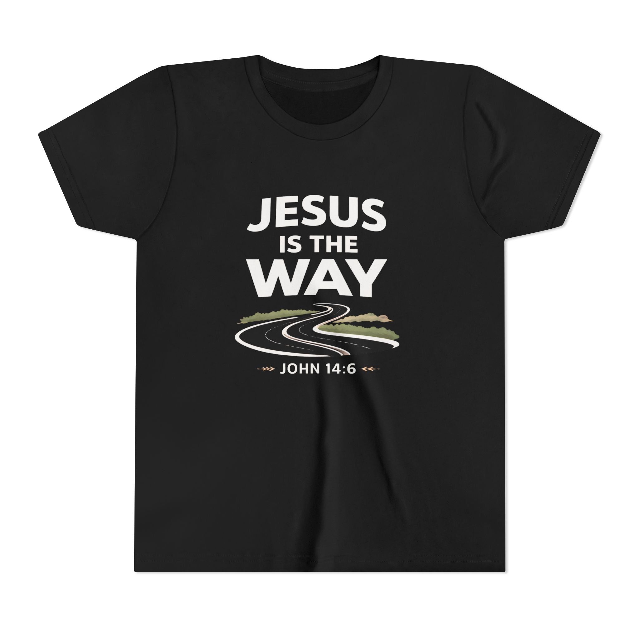 Boys Youth Tee — "Jesus Is The Way" Christian Graphic Shirt (John 14:6)