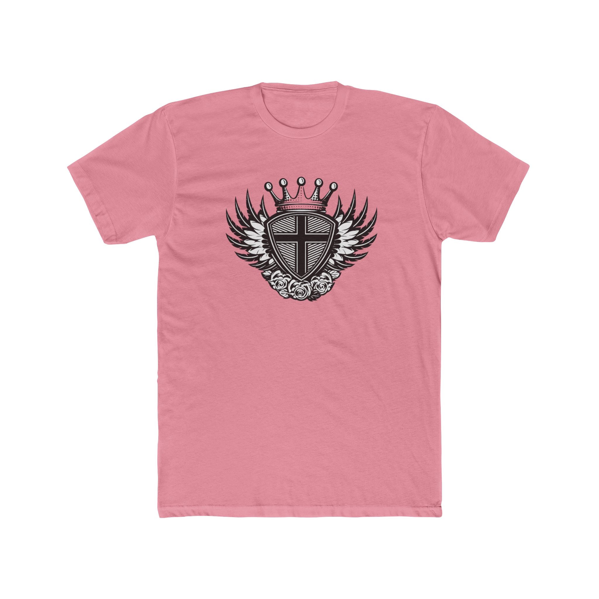 Crowned Winged Shield Tee | Rose Emblem Crest T-Shirt