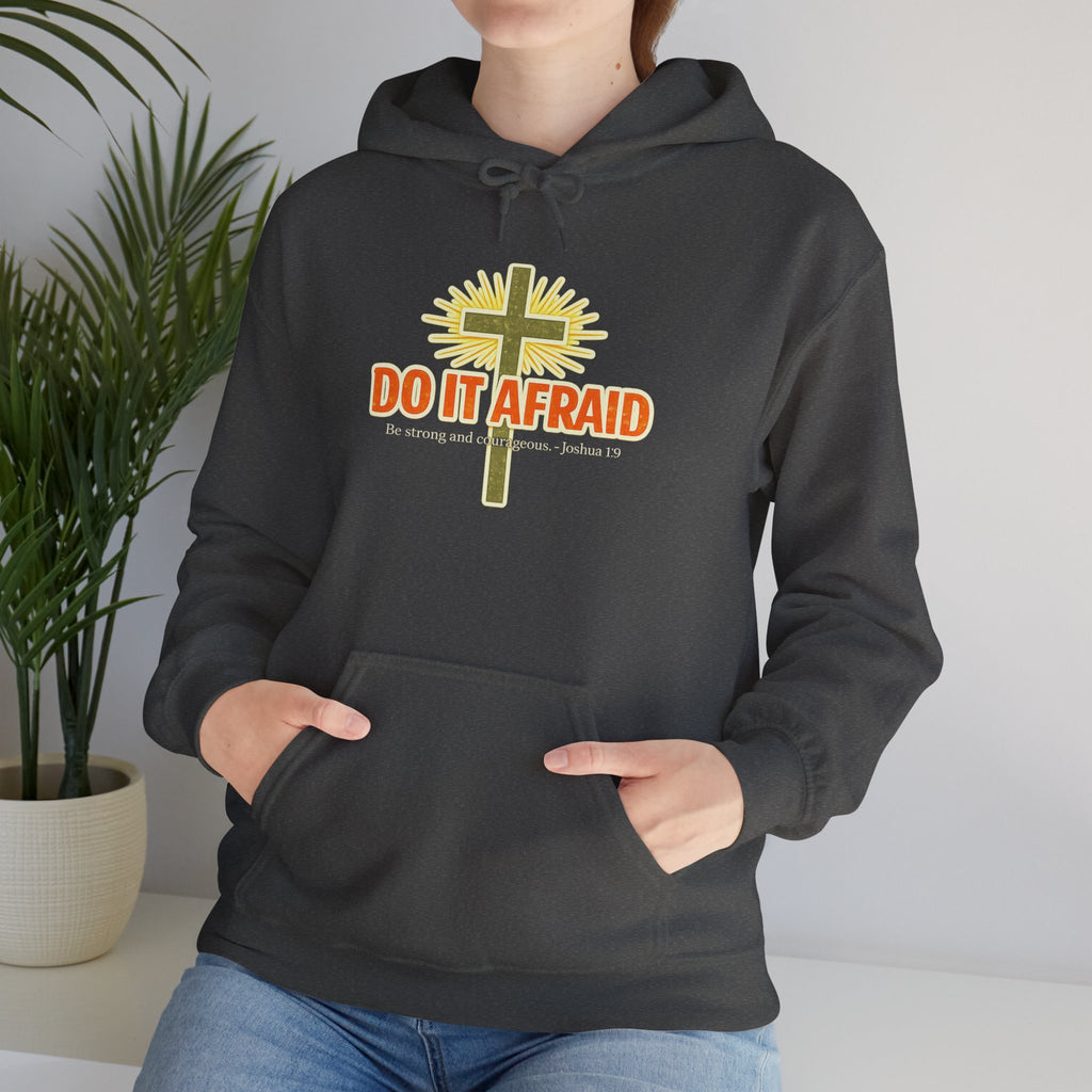 Mens Do It Afraid Cross Hoodie — Christian Encouragement Pullover