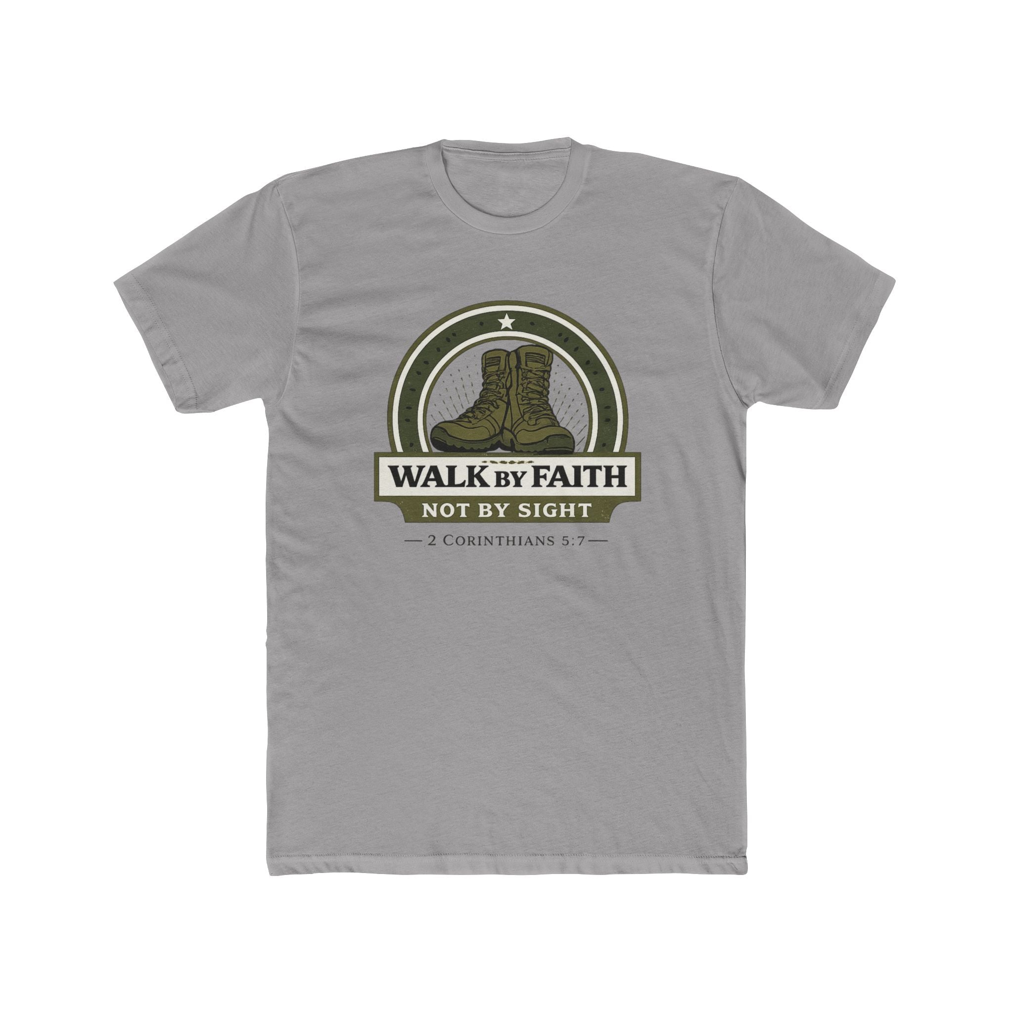 Walk By Faith boots graphic Tee | Christian scripture apparel, 2 Corinthians quote