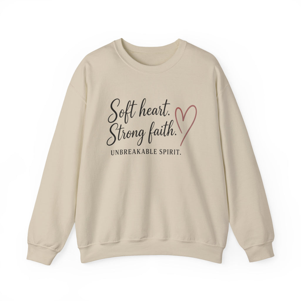Womens Crewneck Sweatshirt "Soft Heart. Strong Faith."