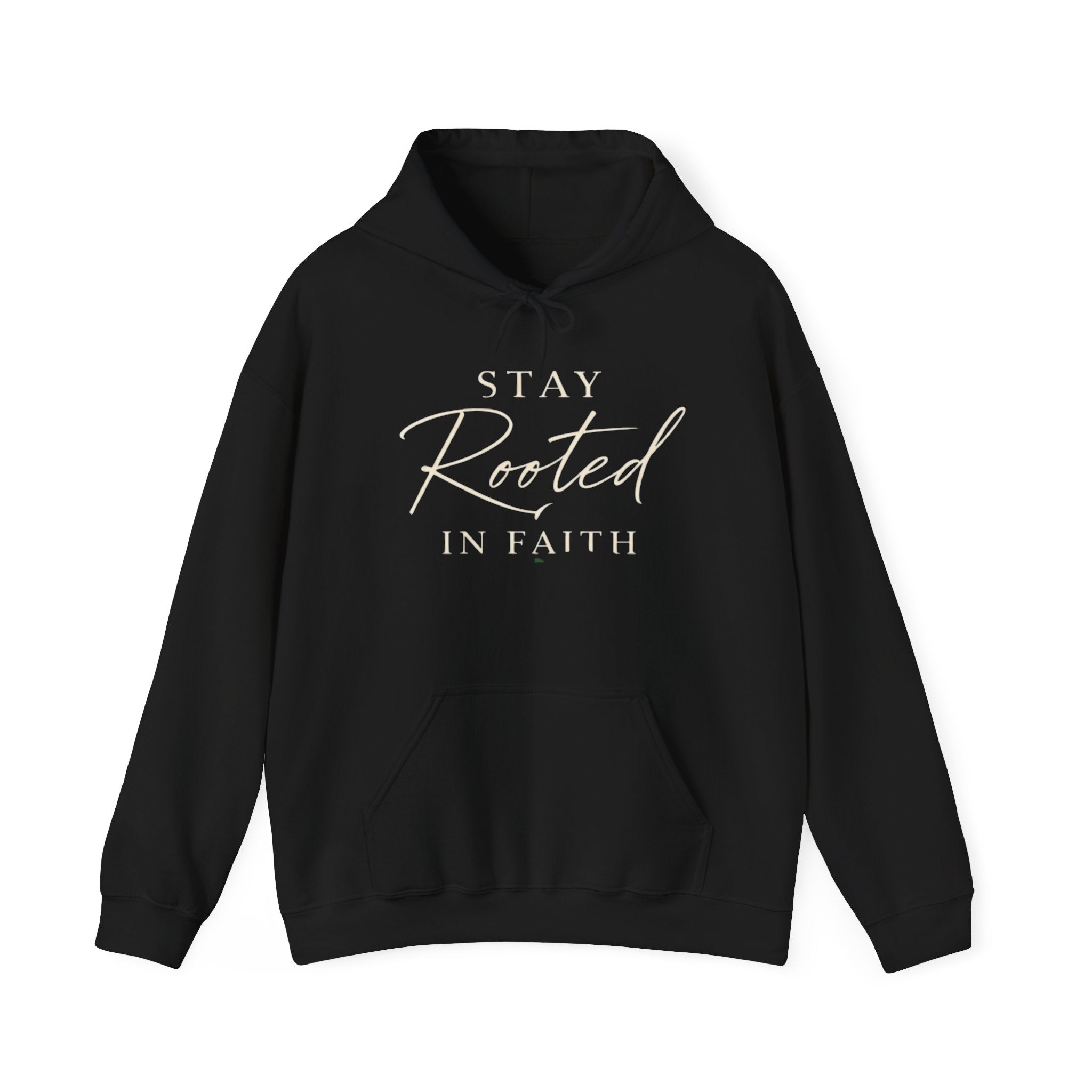 Mens Stay Rooted in Faith Hoodie — Spiritual Christian Prayer Pullover