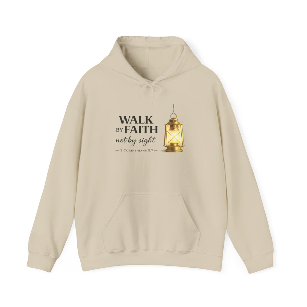 Womens Faith Lantern Hoodie  "Walk by Faith, not by sight" Christian Prayer Sweatshirt
