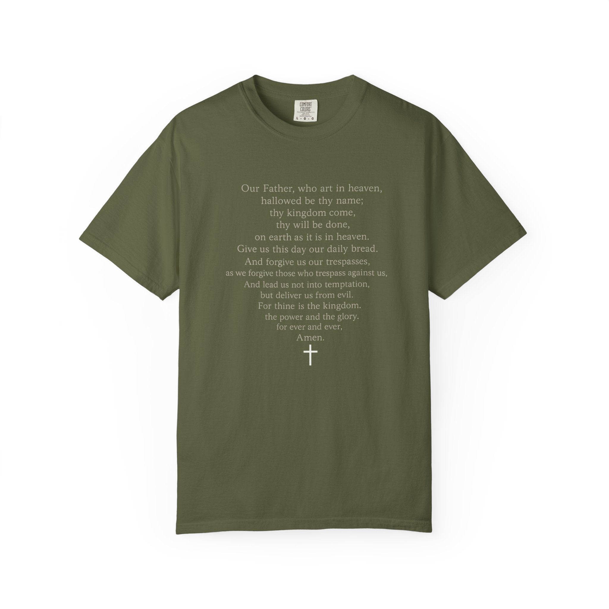 Lord's Prayer text T-shirt | Christian scripture tee