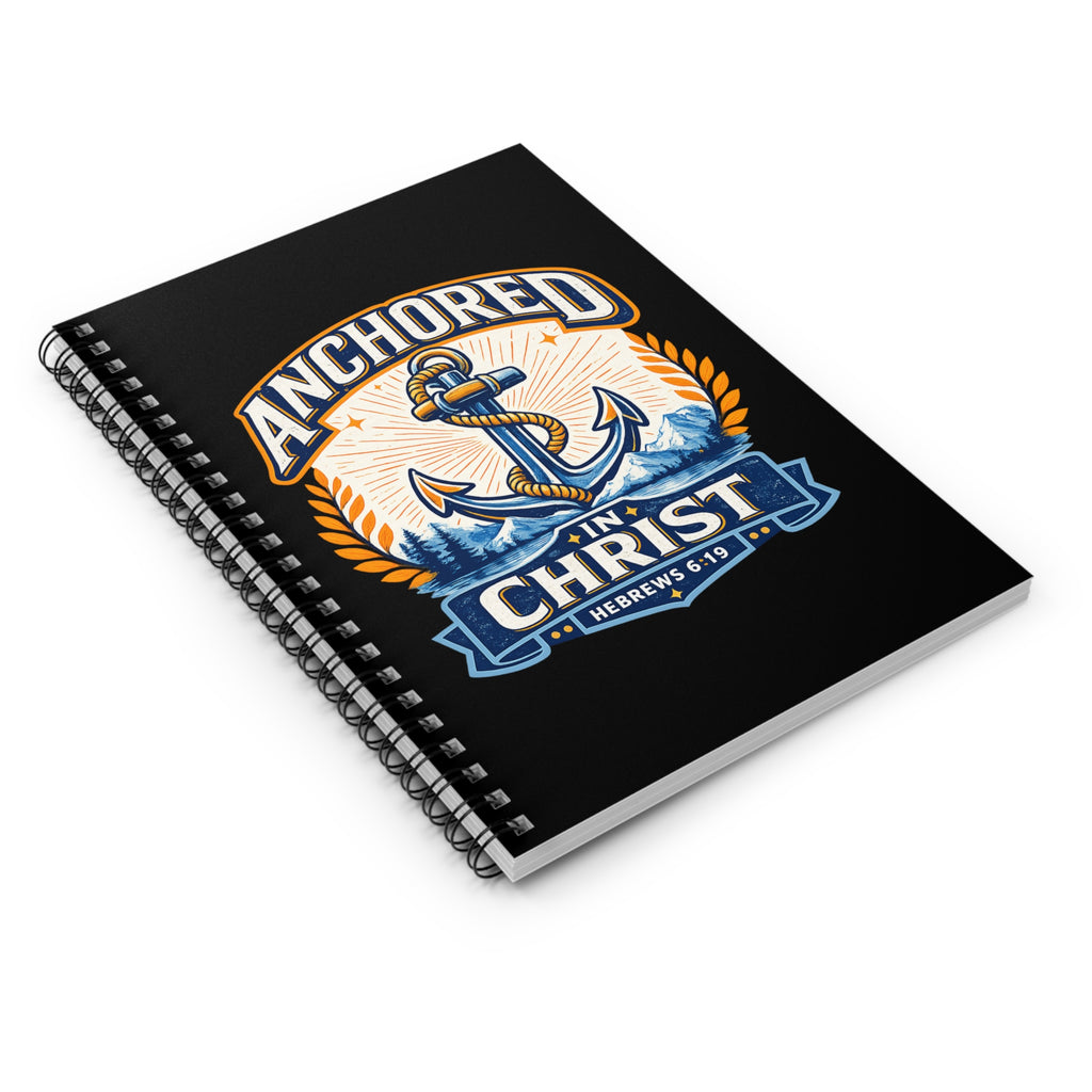 Anchored in Christ Spiral Notebook — Biblical Hebrews 6:19 Journal