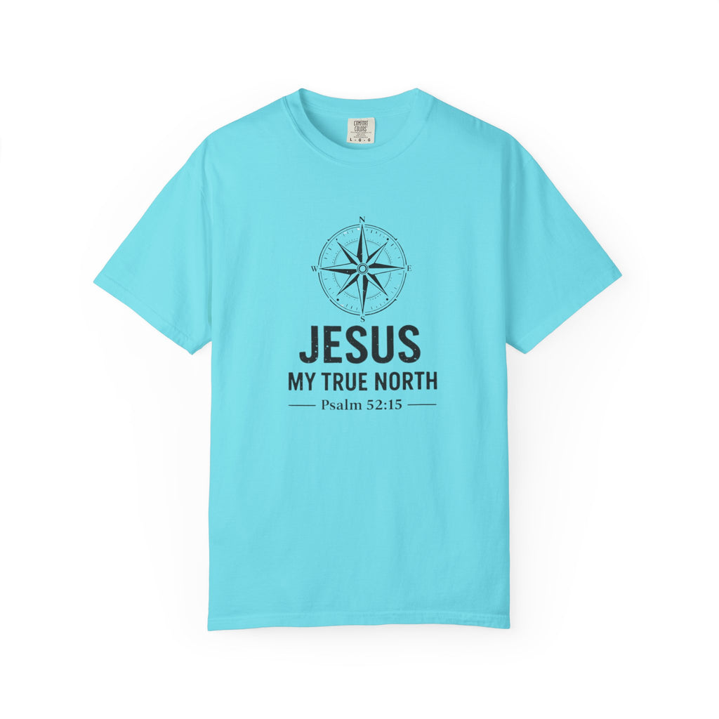 Jesus My True North T-Shirt — Psalm 52:15 Compass Faith Tee