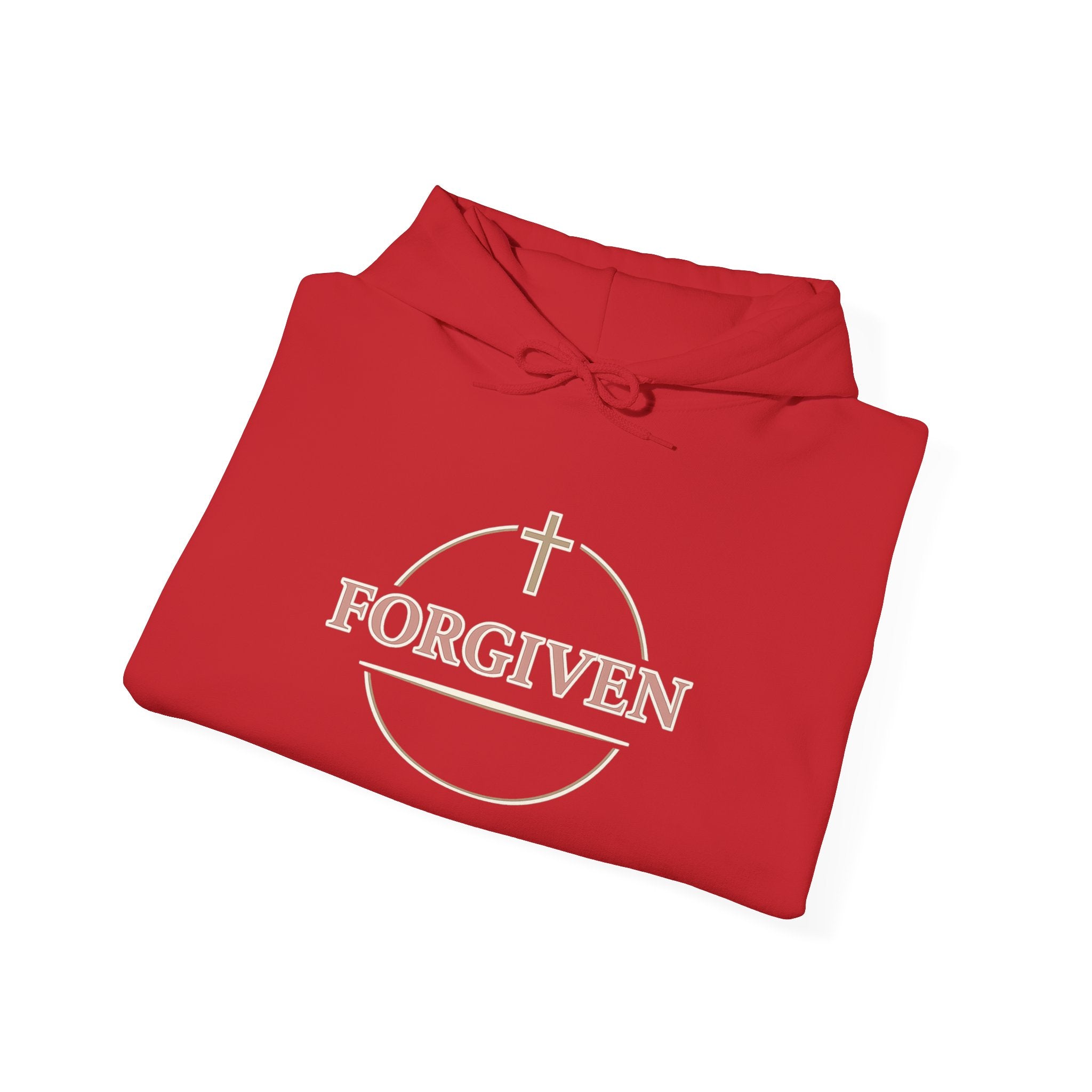 Womens Forgiven Hoodie — Minimal Christian Cross Faith Sweatshirt