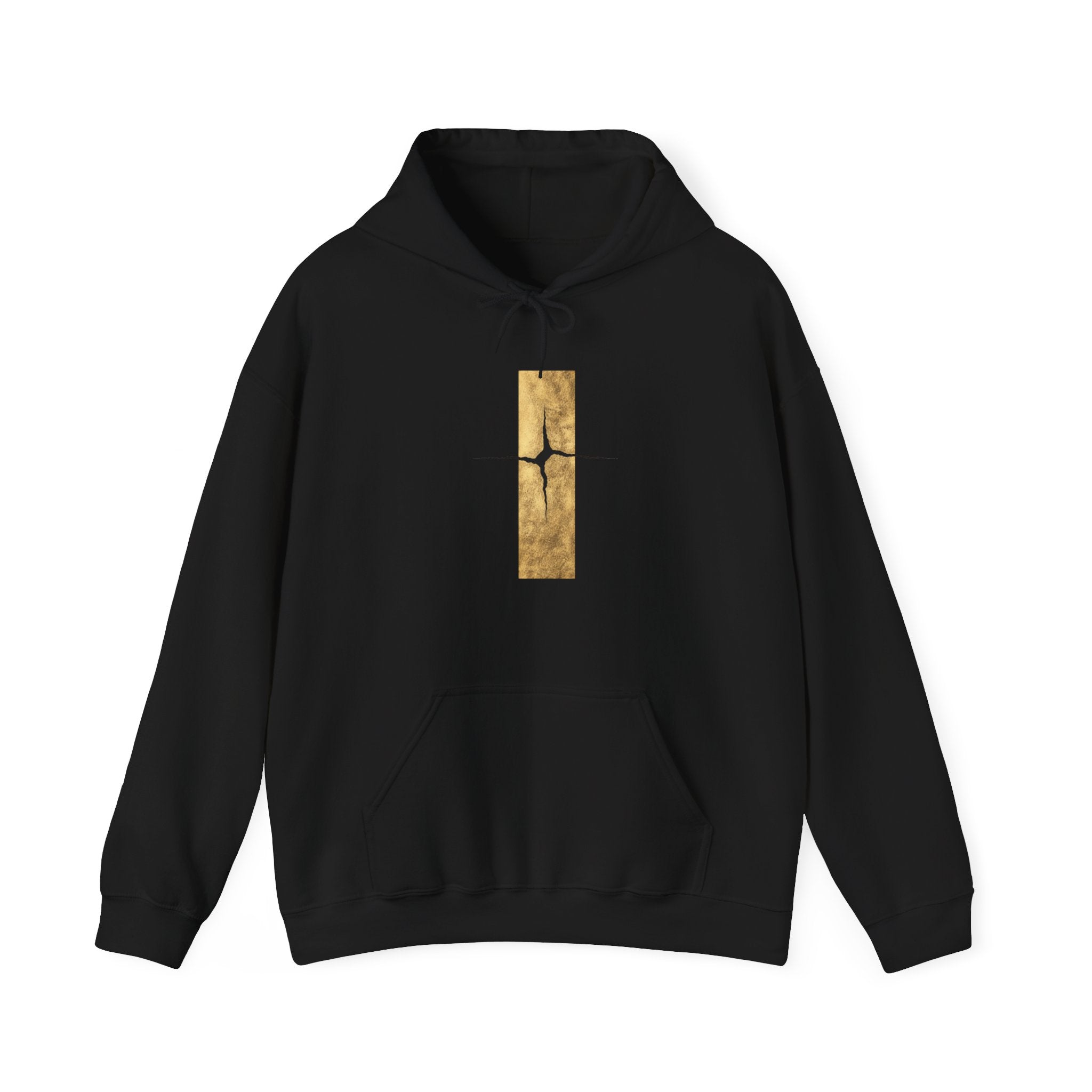 Women Kintsugi Gold Crack Hoodie — Minimal Vertical Repair Art Pullover