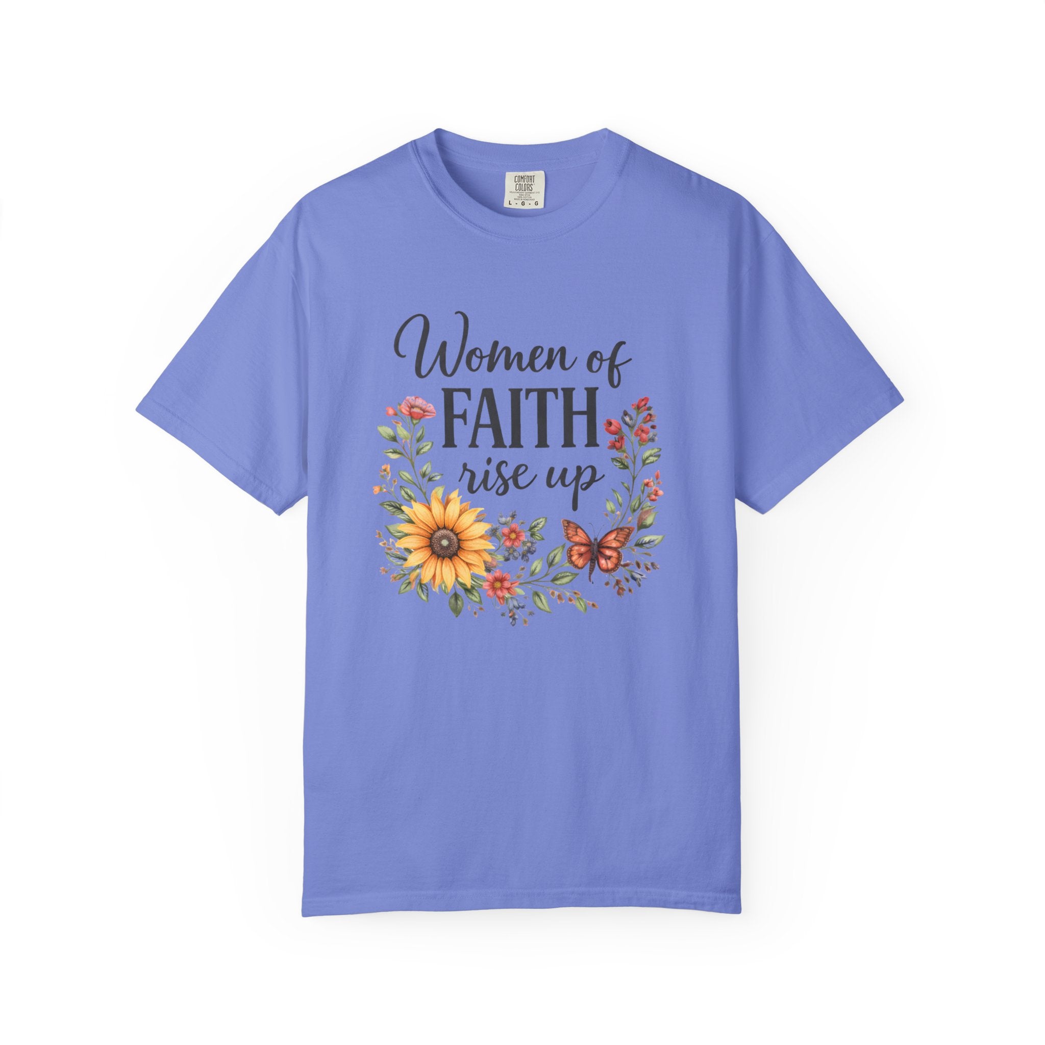 Women of Faith Rise Up T-Shirt — Floral Christian Inspirational Tee