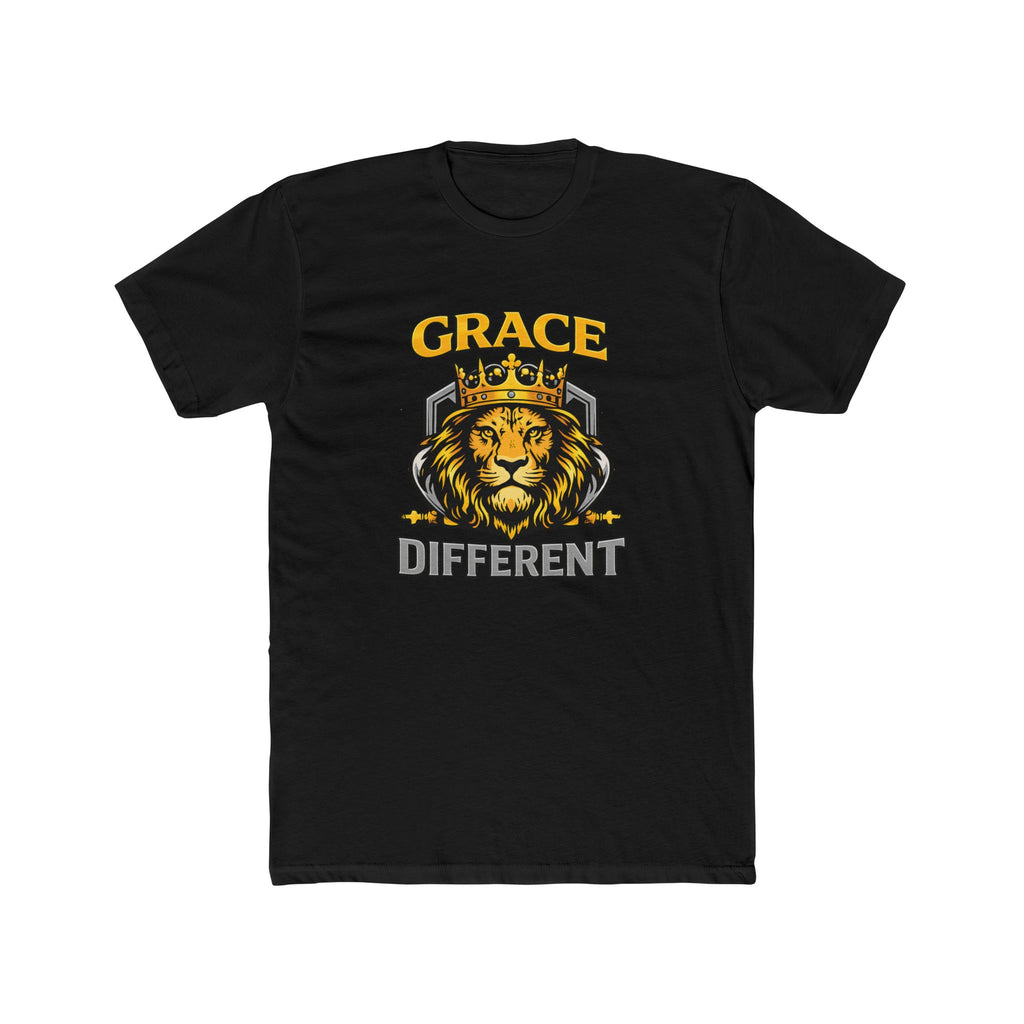 Grace Different Lion Graphic Tee — Crowned Lion Inspirational Christian Shirt