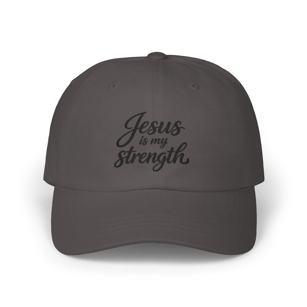 Jesus Is My Strength Dad Cap — Embroidered Christian Baseball Hat