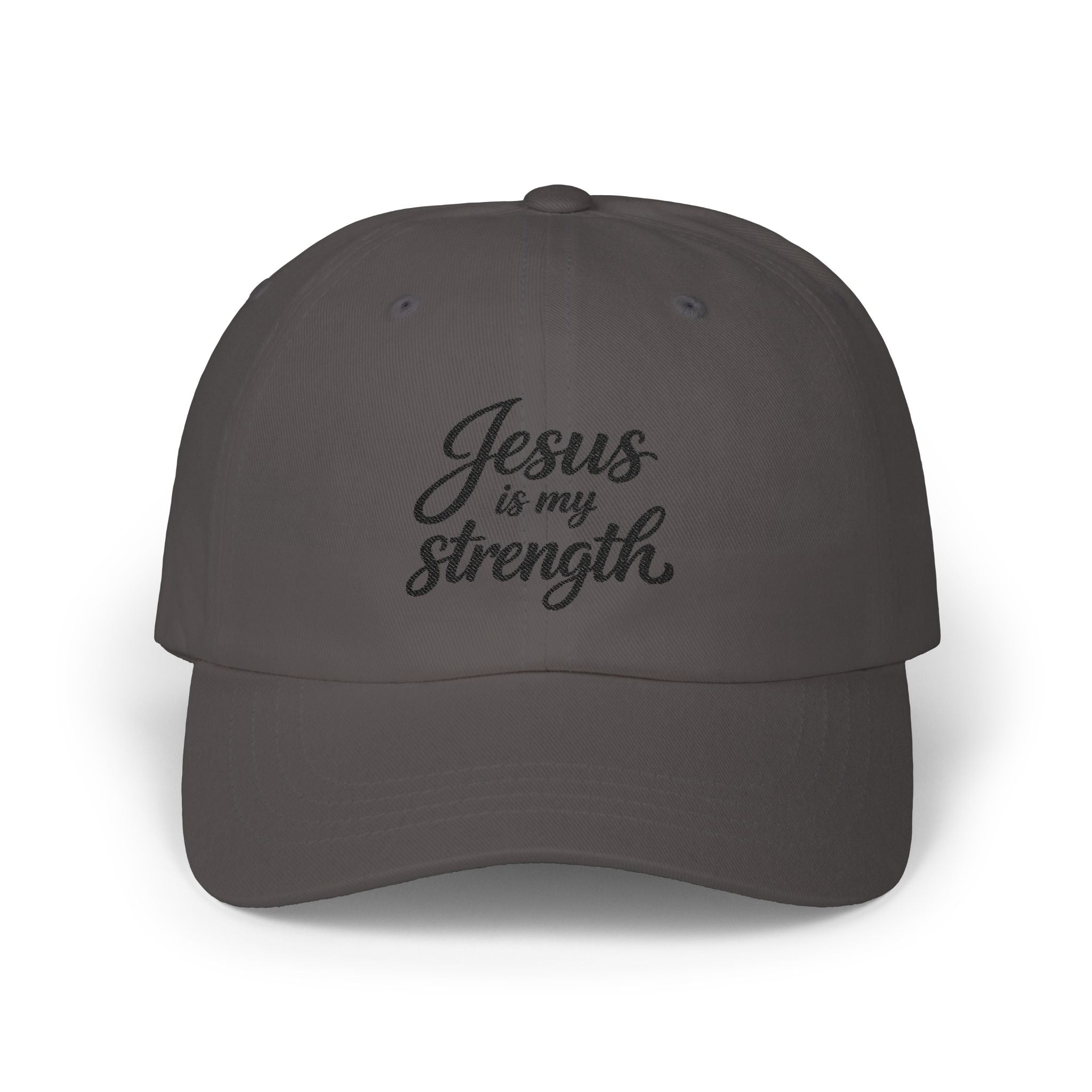 Jesus Is My Strength Dad Cap — Embroidered Christian Baseball Hat