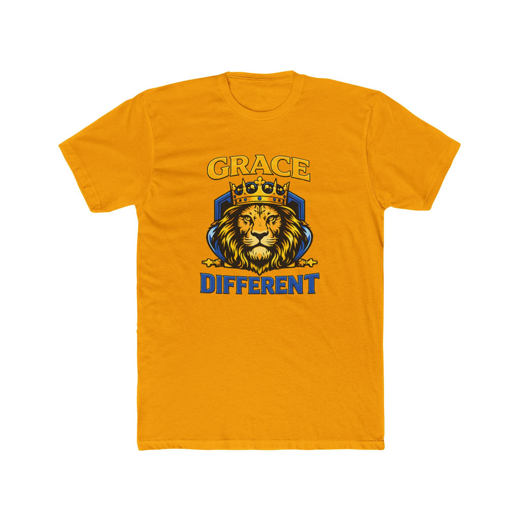 Grace Different Lion Graphic Tee — Crowned Lion Inspirational Christian Shirt