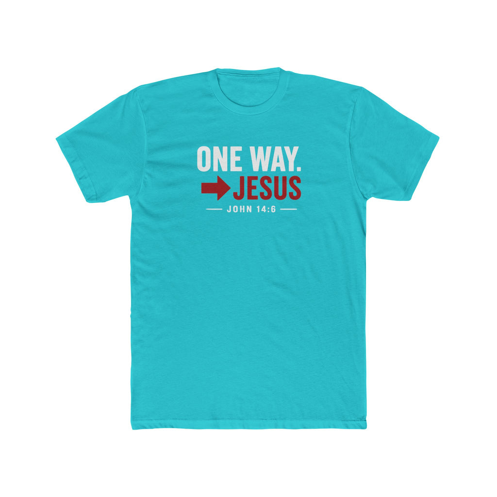 Mens One Way → Jesus T-Shirt — Christian Faith Graphic Tee