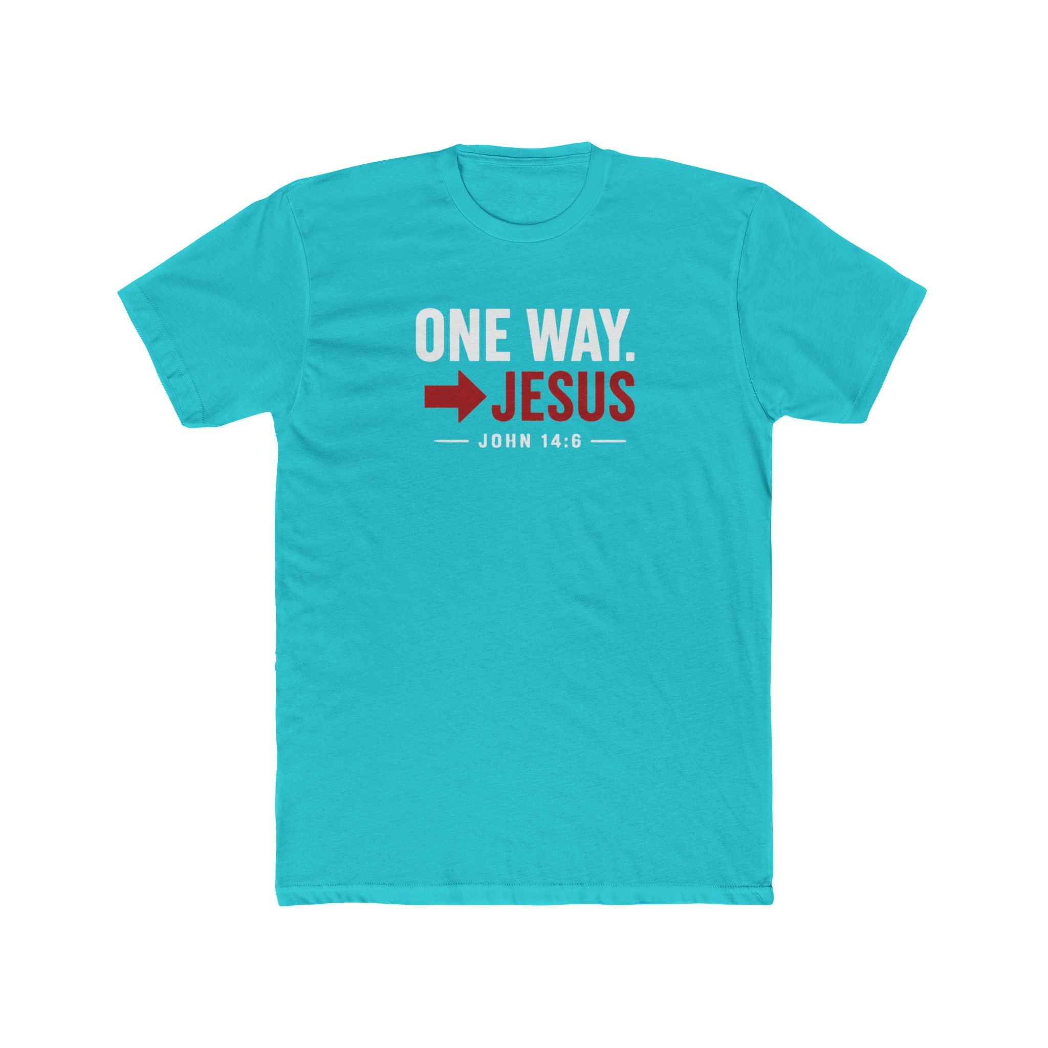 Mens One Way → Jesus T-Shirt — Christian Faith Graphic Tee