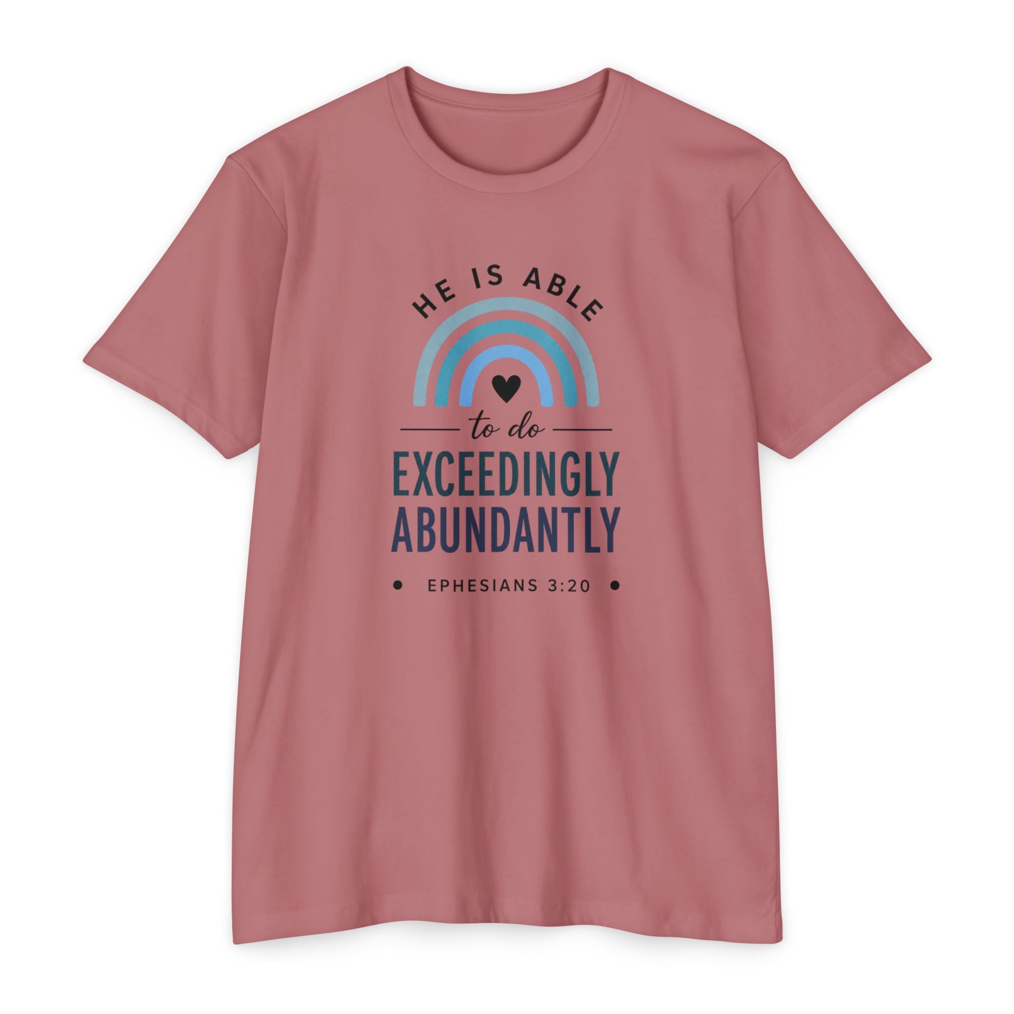 Womens Exceedingly Abundantly T-Shirt — Ephesians 3:20 Inspirational Christian Tee