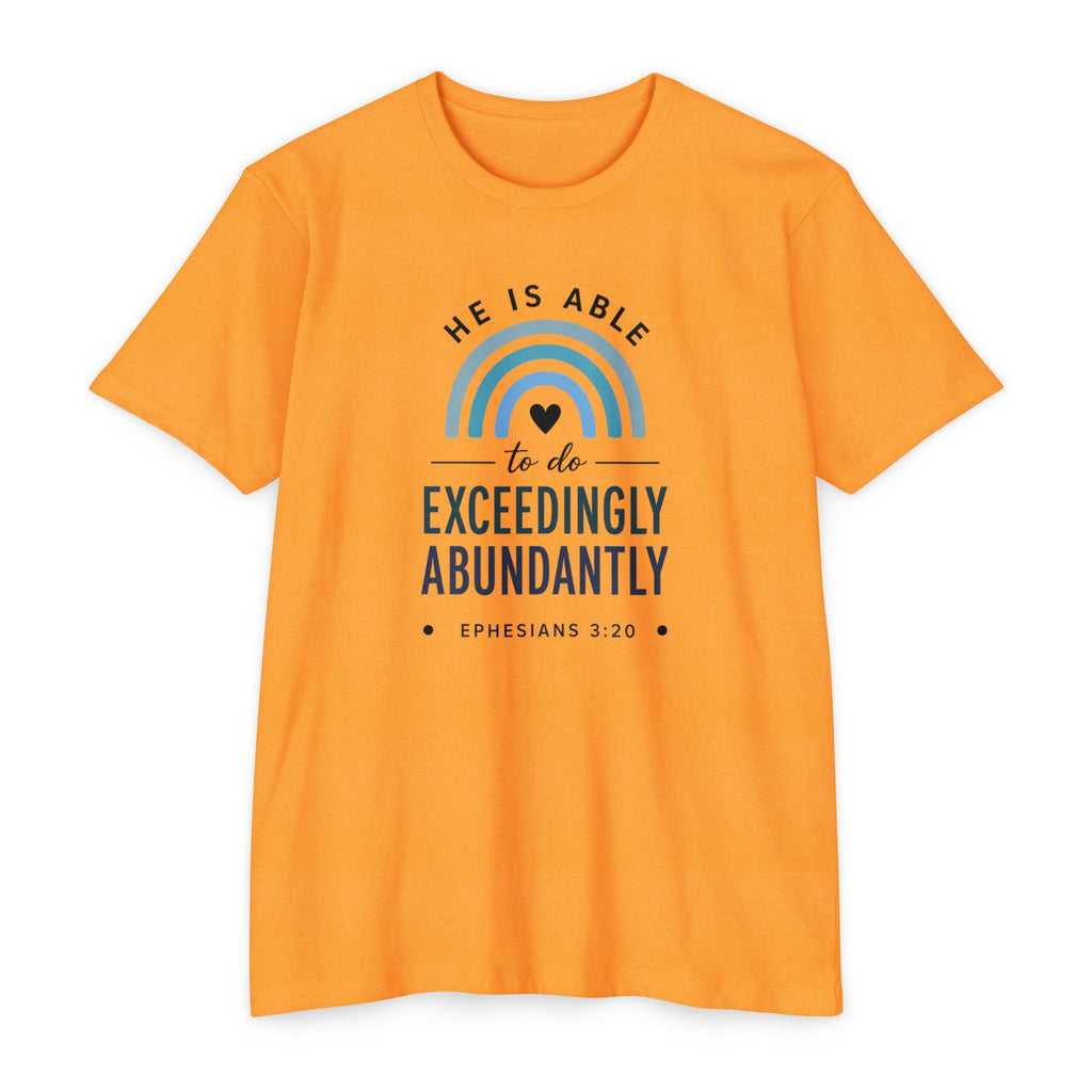 Womens Exceedingly Abundantly T-Shirt — Ephesians 3:20 Inspirational Christian Tee