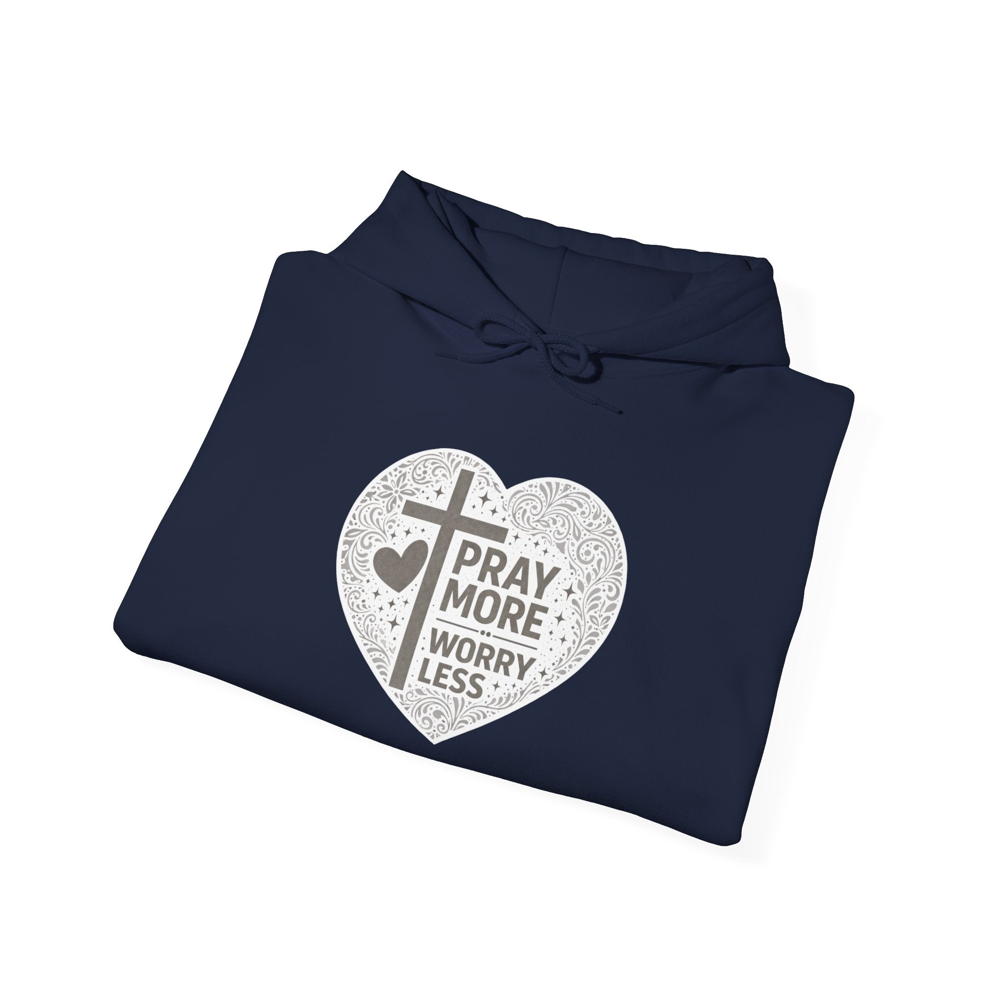 Womens "Pray More Worry Less" Heavy Blend™ Hooded Sweatshirt