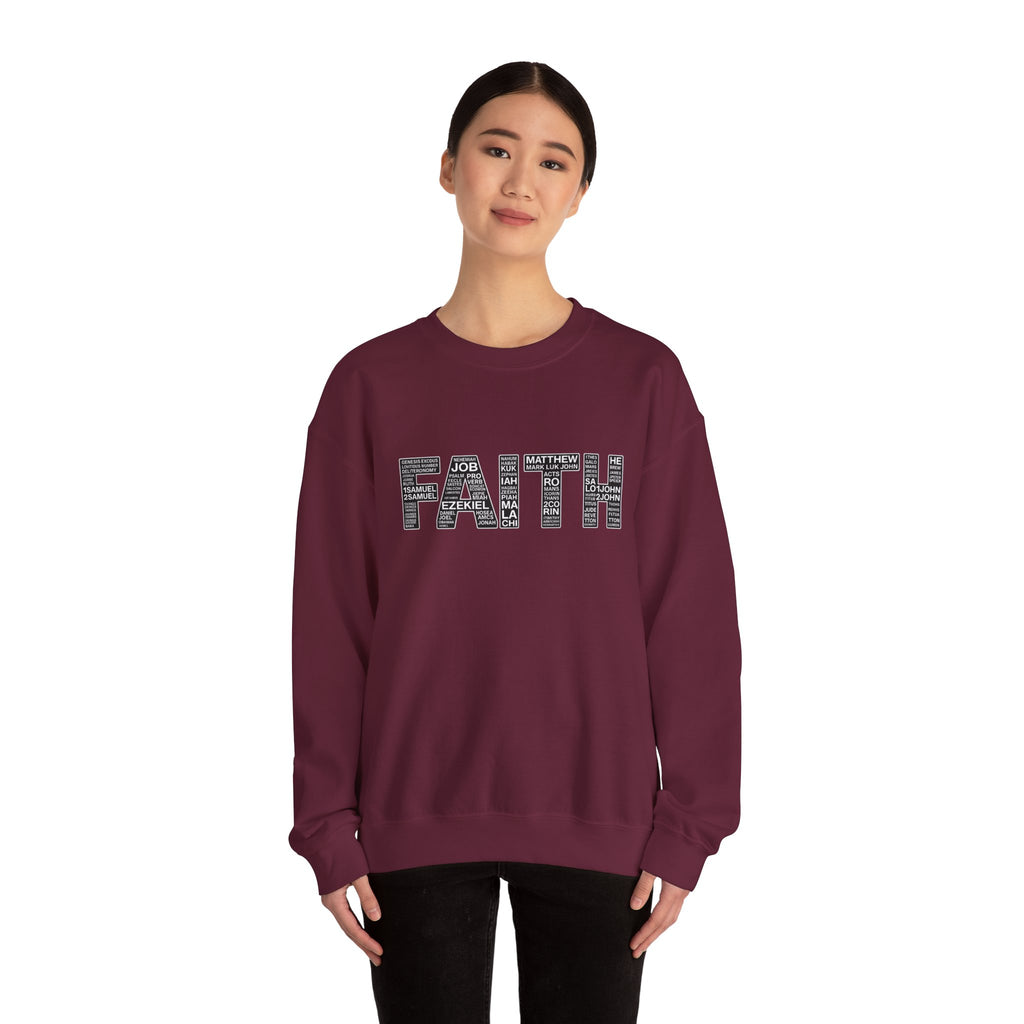 Womens Faith Graphic Sweatshirt  Inspirational Faith Crewneck