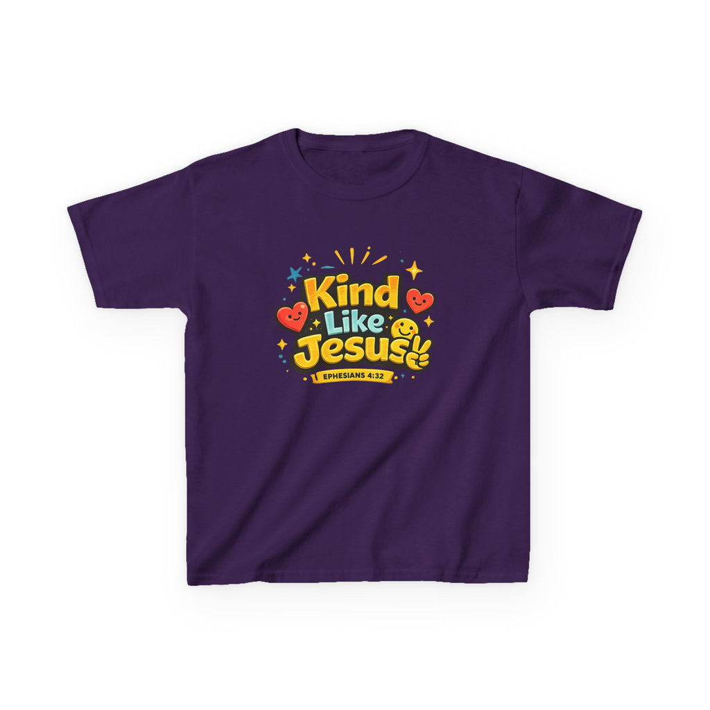 Kids Tee — "Kind Like Jesus" Cute Christian Graphic Shirt