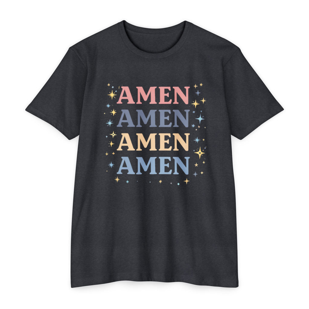Amen Stack Retro Graphic T-Shirt — Colorful Faith Tee