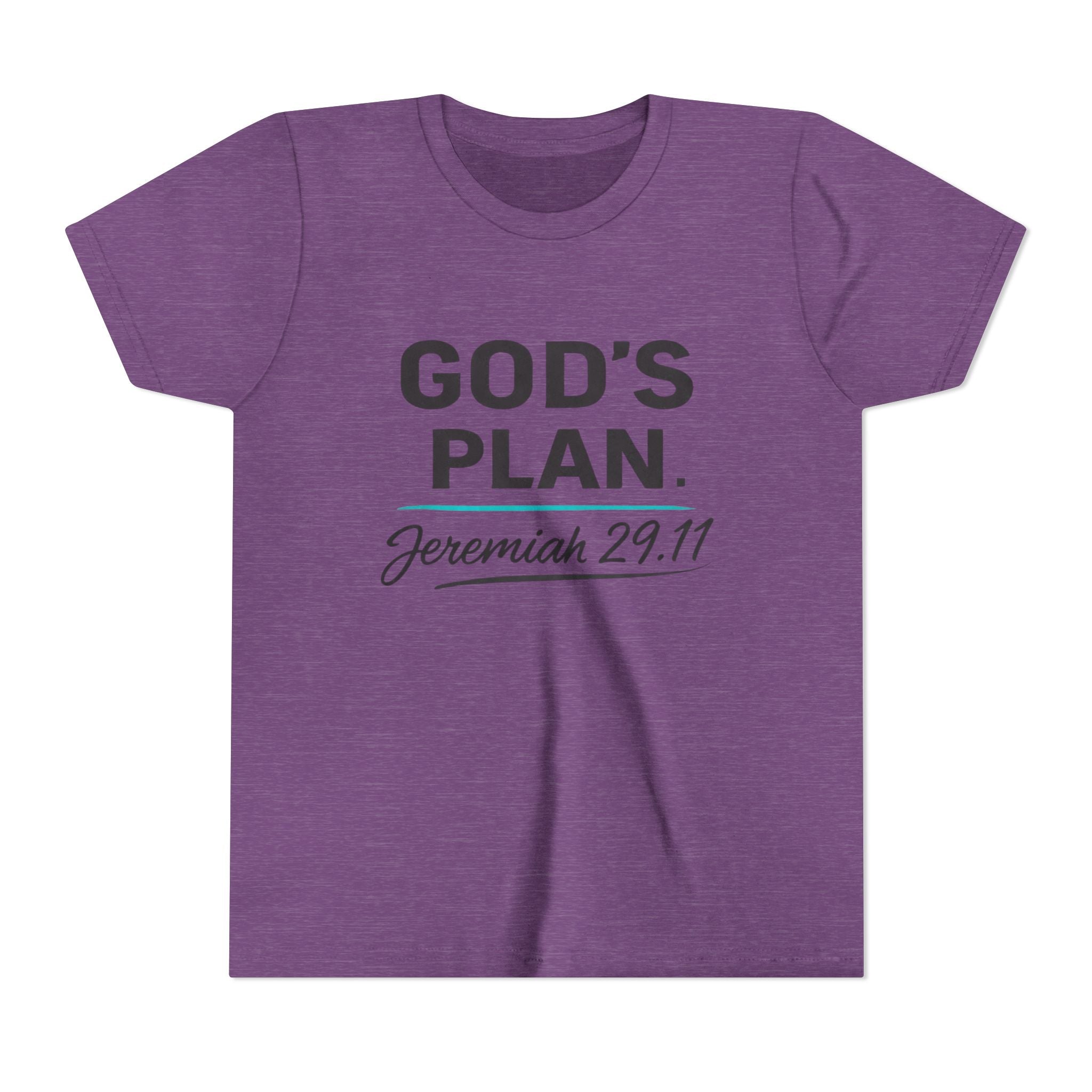 Youth Tee — "God's Plan" Jeremiah 29:11 Christian Faith Shirt