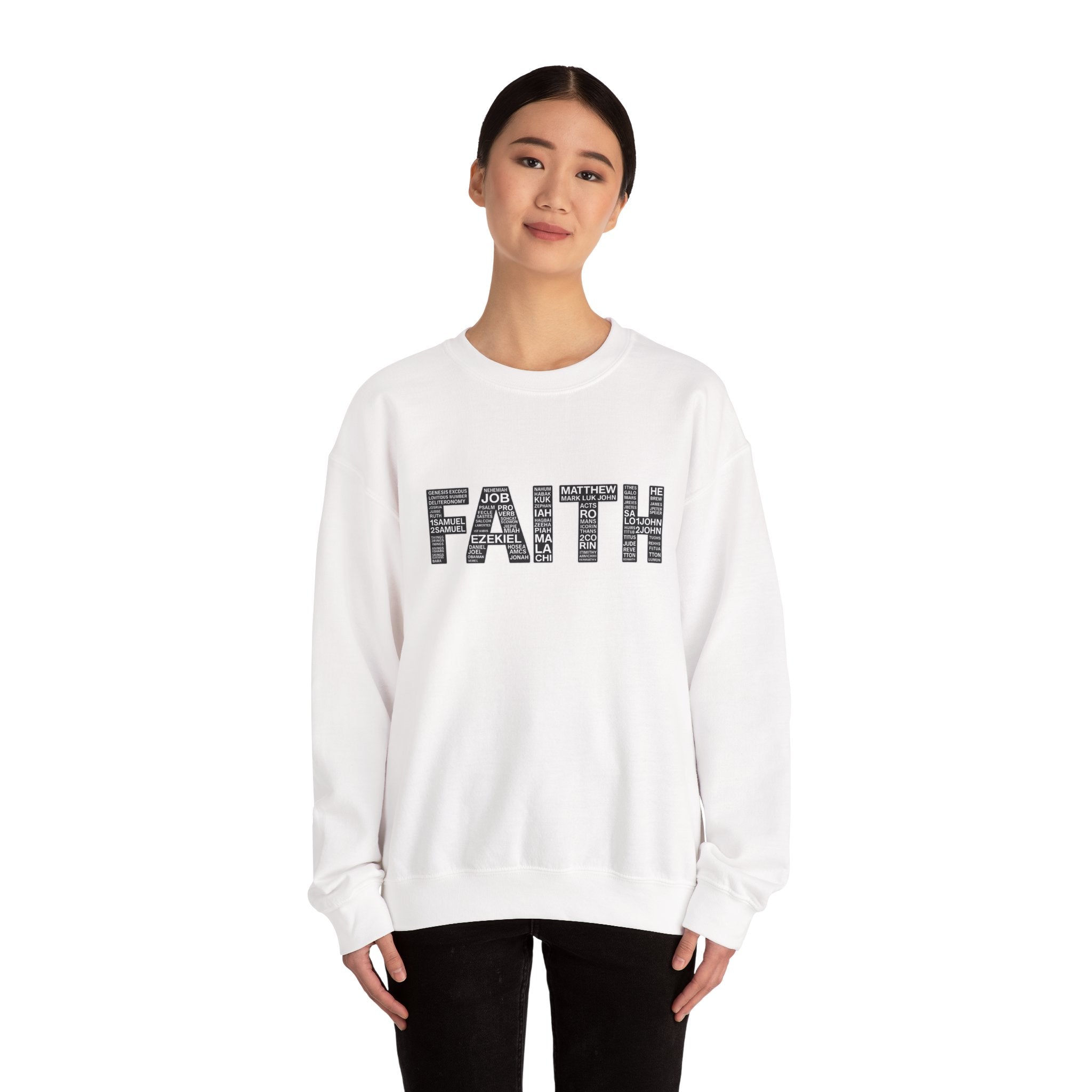 Womens Faith Graphic Sweatshirt  Inspirational Faith Crewneck