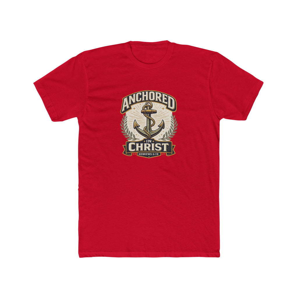 Mens Anchored In Christ Christian T-shirt Faith Inspired| Wearing your Faith