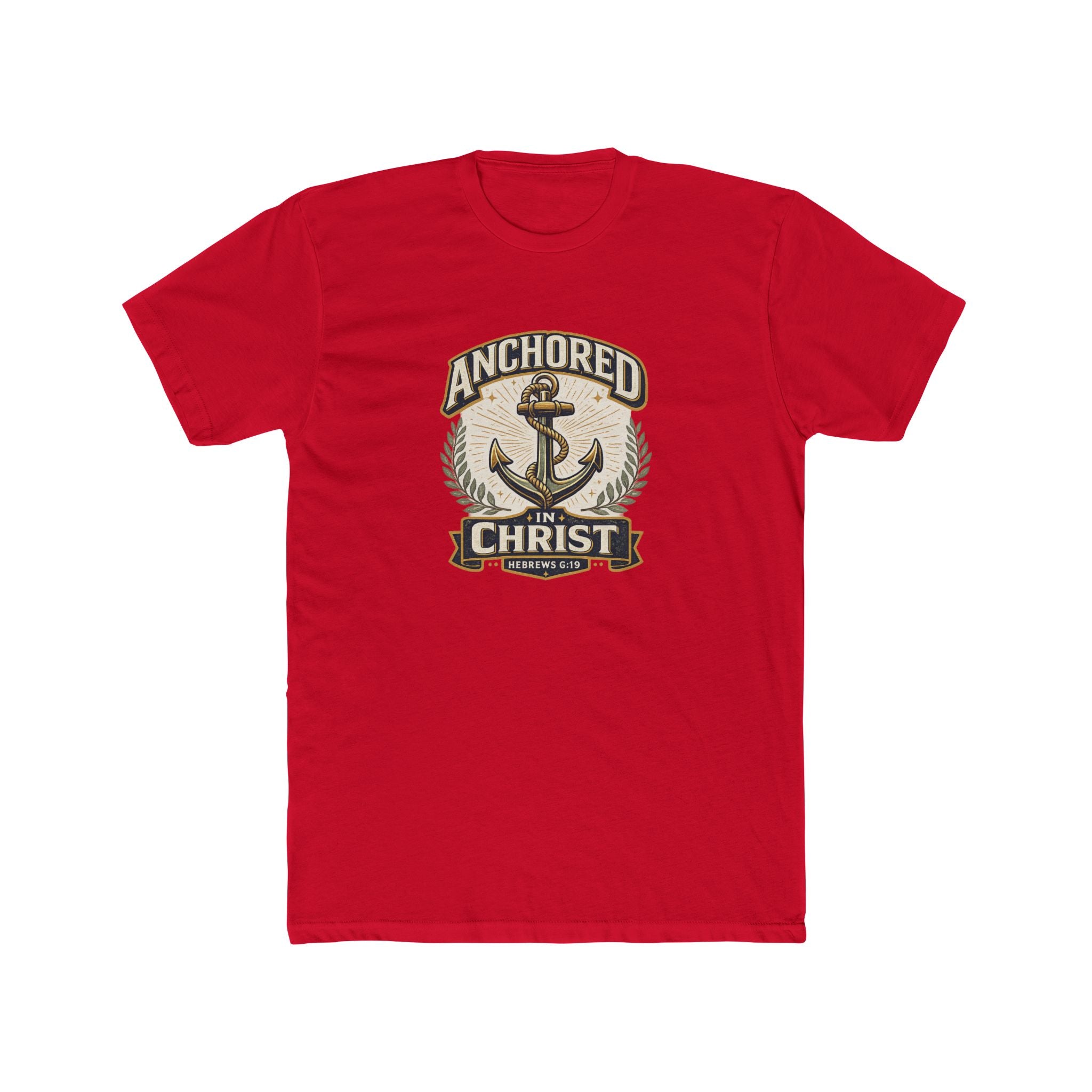 Mens Anchored In Christ Christian T-shirt Faith Inspired| Wearing your Faith