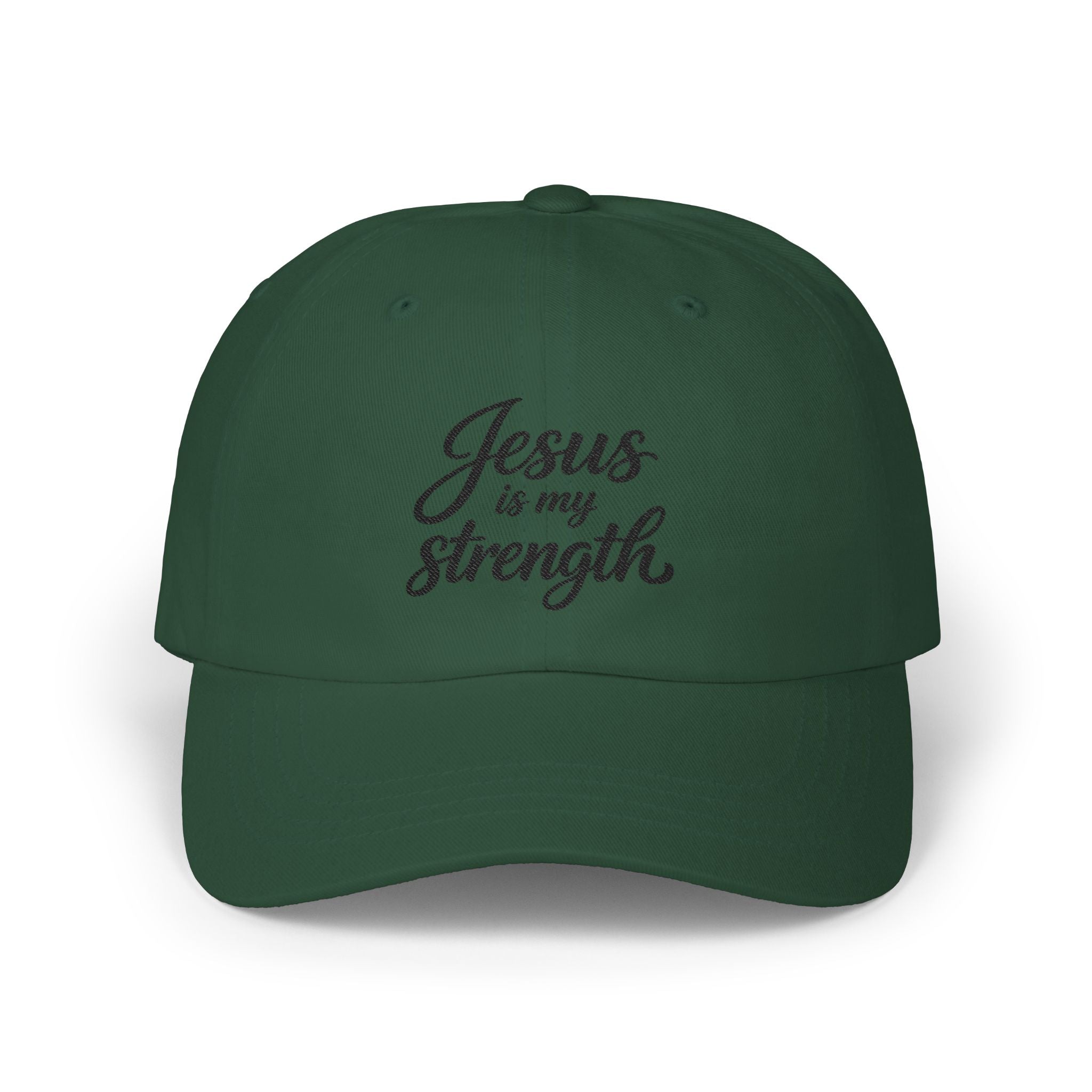 Jesus Is My Strength Dad Cap — Embroidered Christian Baseball Hat