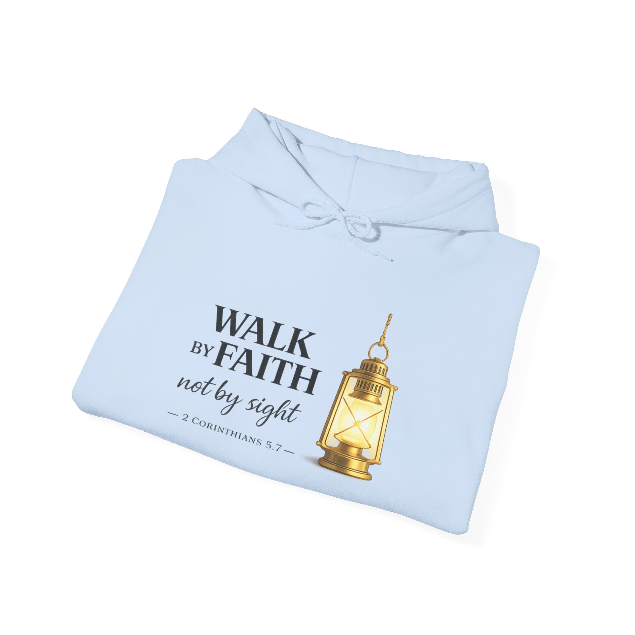 Womens Faith Lantern Hoodie  "Walk by Faith, not by sight" Christian Prayer Sweatshirt