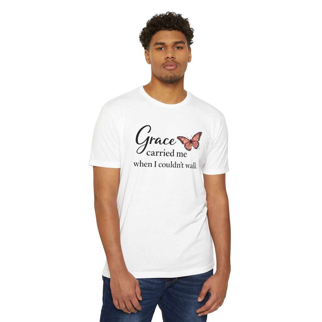 Grace Carried Me T-Shirt — Inspirational Butterfly Faith Tee