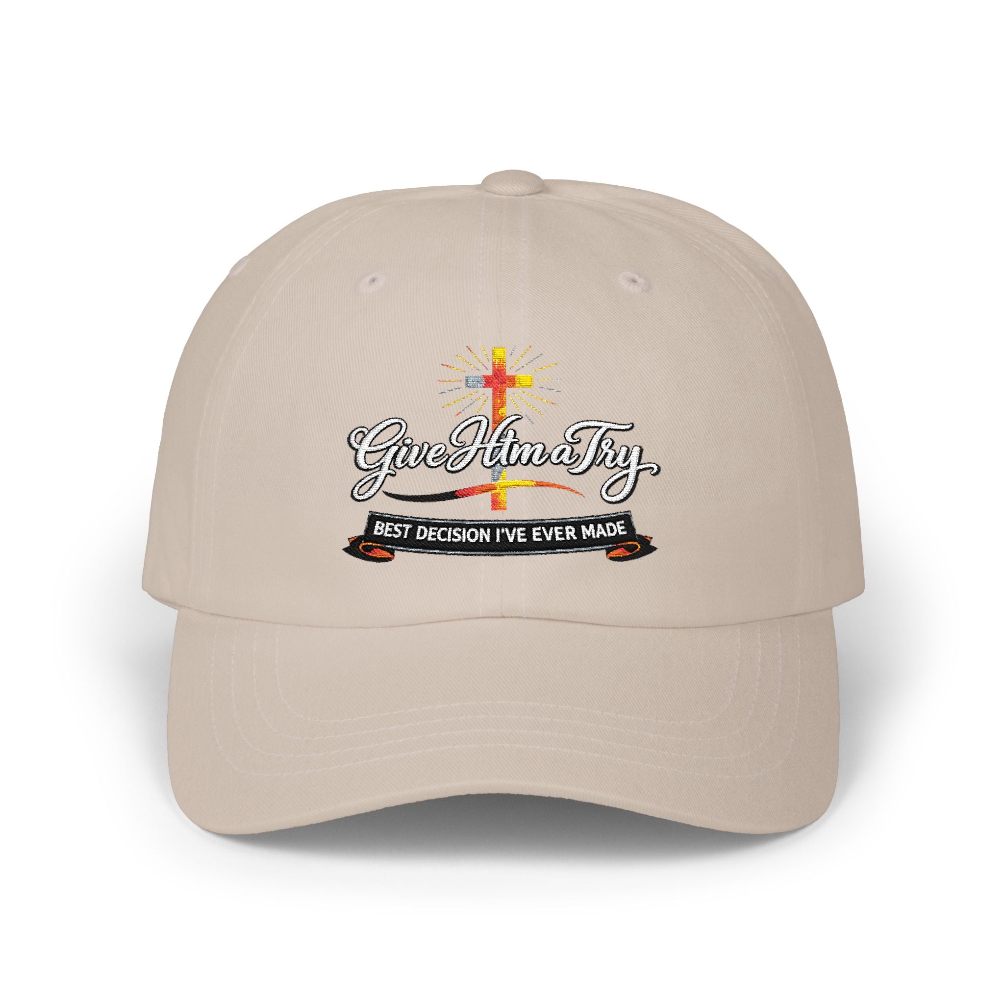 Classic Dad Cap  'God Mom Dad' Cross Embroidered Hat