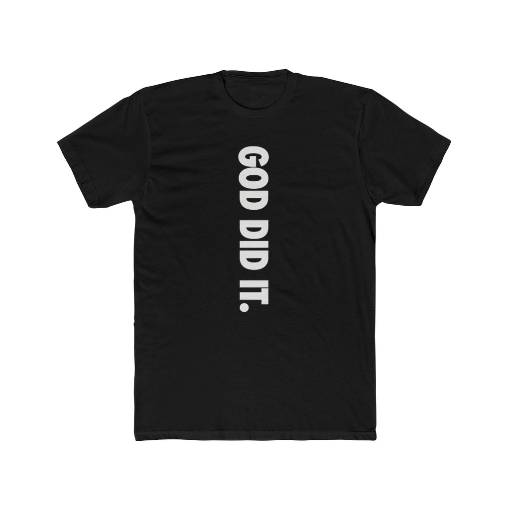 God Did It Tee — Vertical Script Religious Christian T‑Shirt