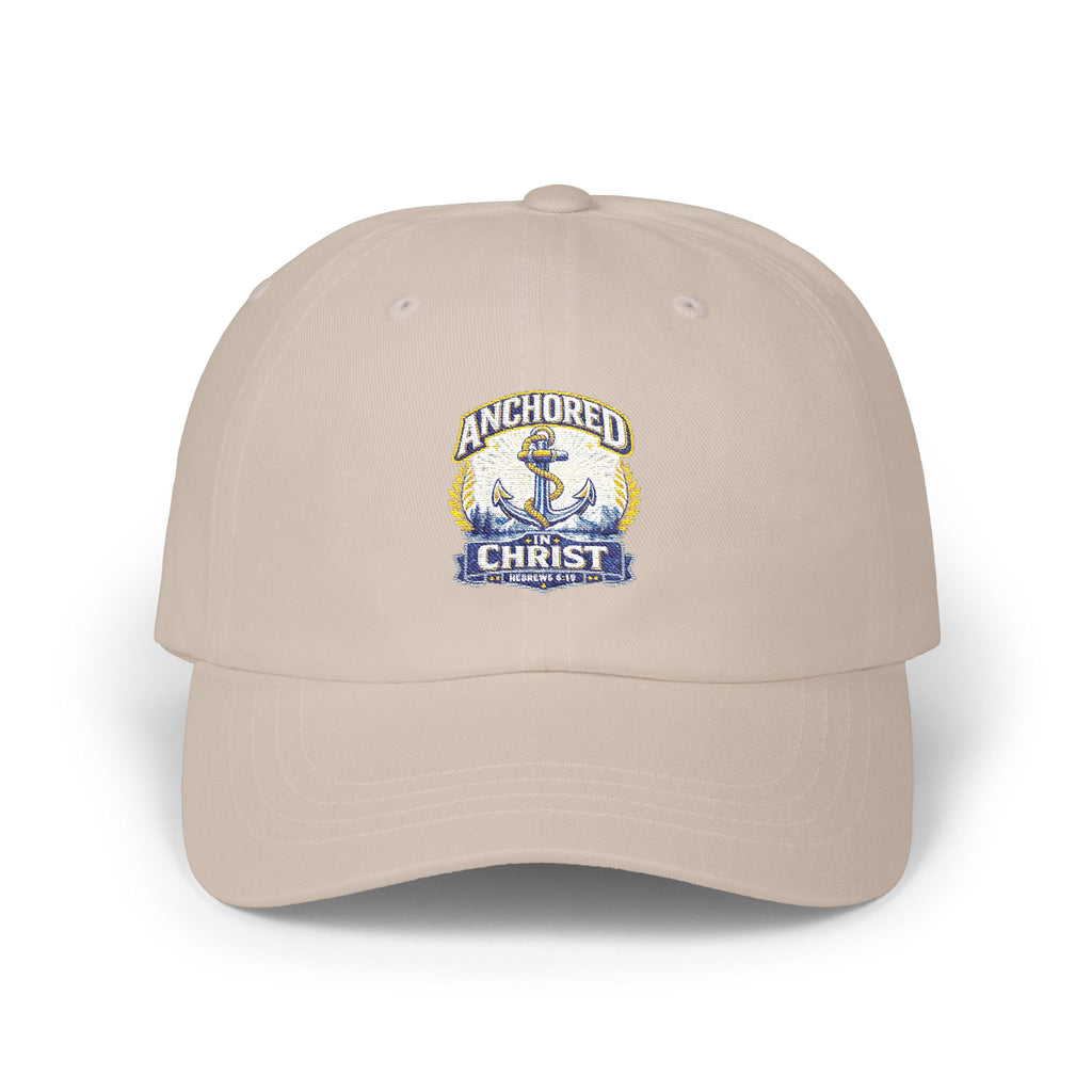 Anchored in Christ Dad Cap — Christian Anchor Baseball Hat