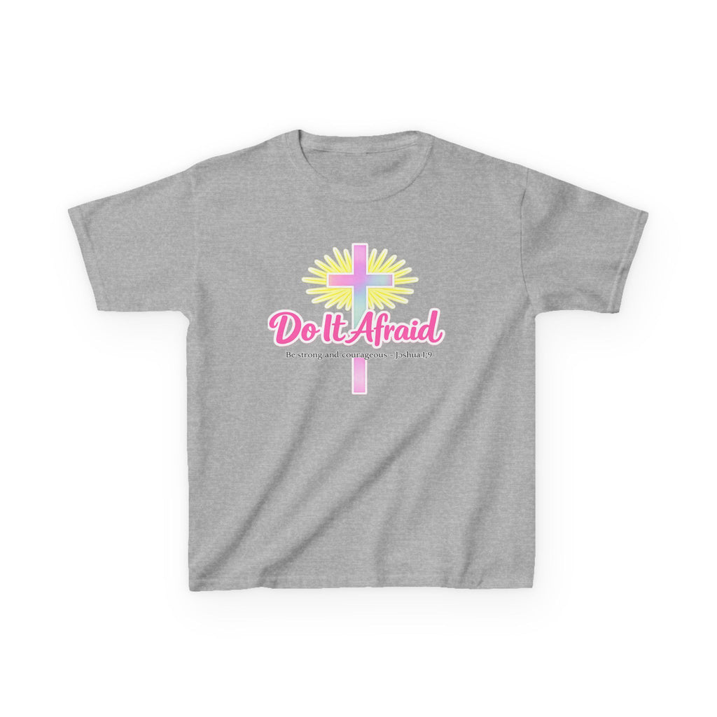 Girls Tshirt "Do It Afraid" Cross Christian Shirt