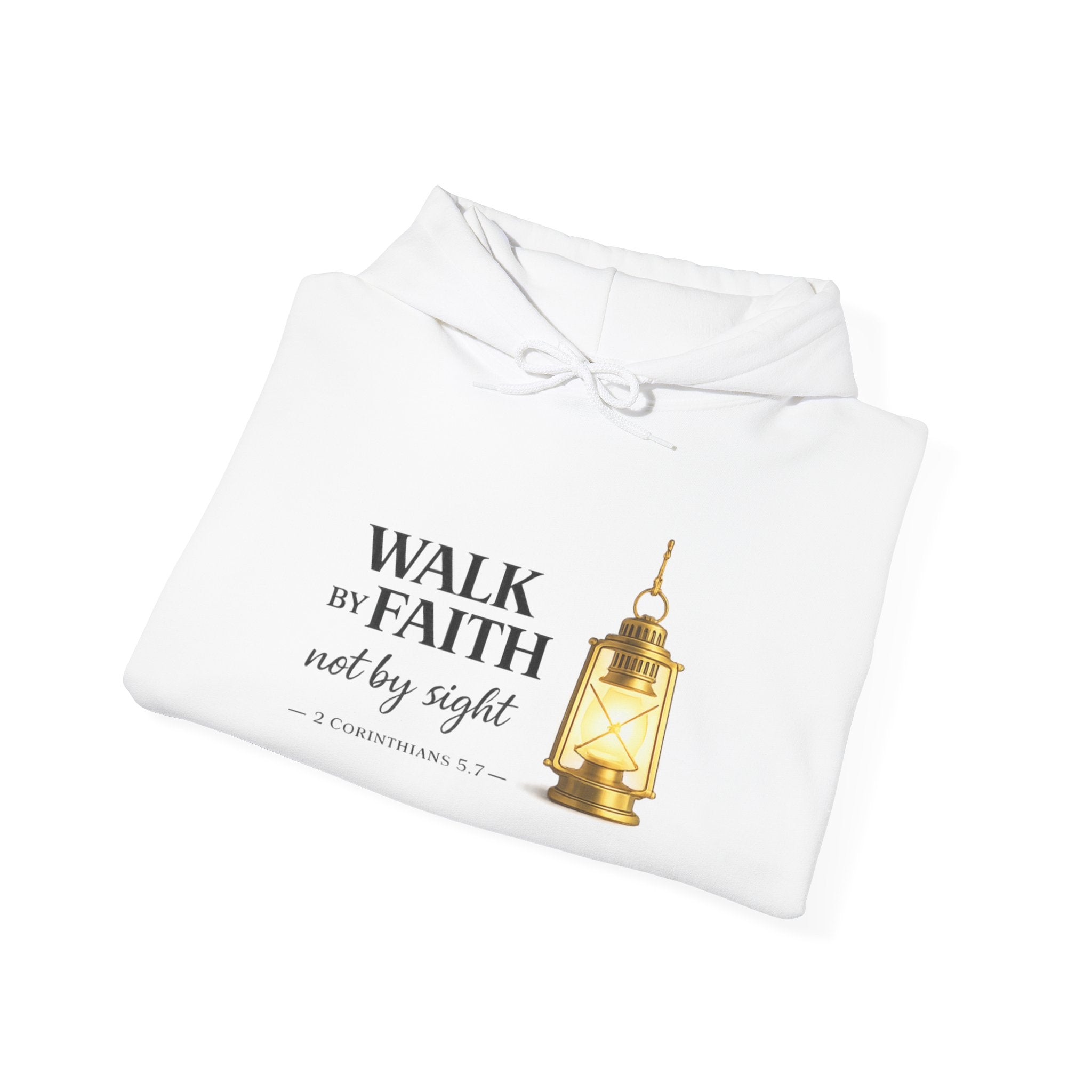Womens Faith Lantern Hoodie  "Walk by Faith, not by sight" Christian Prayer Sweatshirt