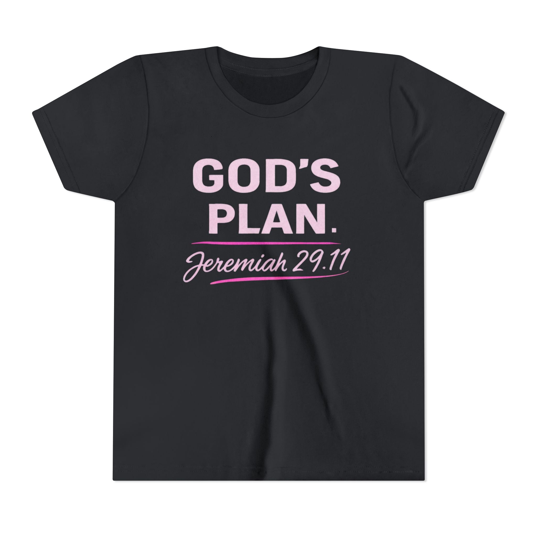 Girls Youth Tee — "God's Plan" Jeremiah 29:11 Christian Faith T-shirt