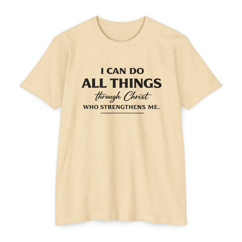 Womens "I Can Do All Things" Christian Scripture Tee