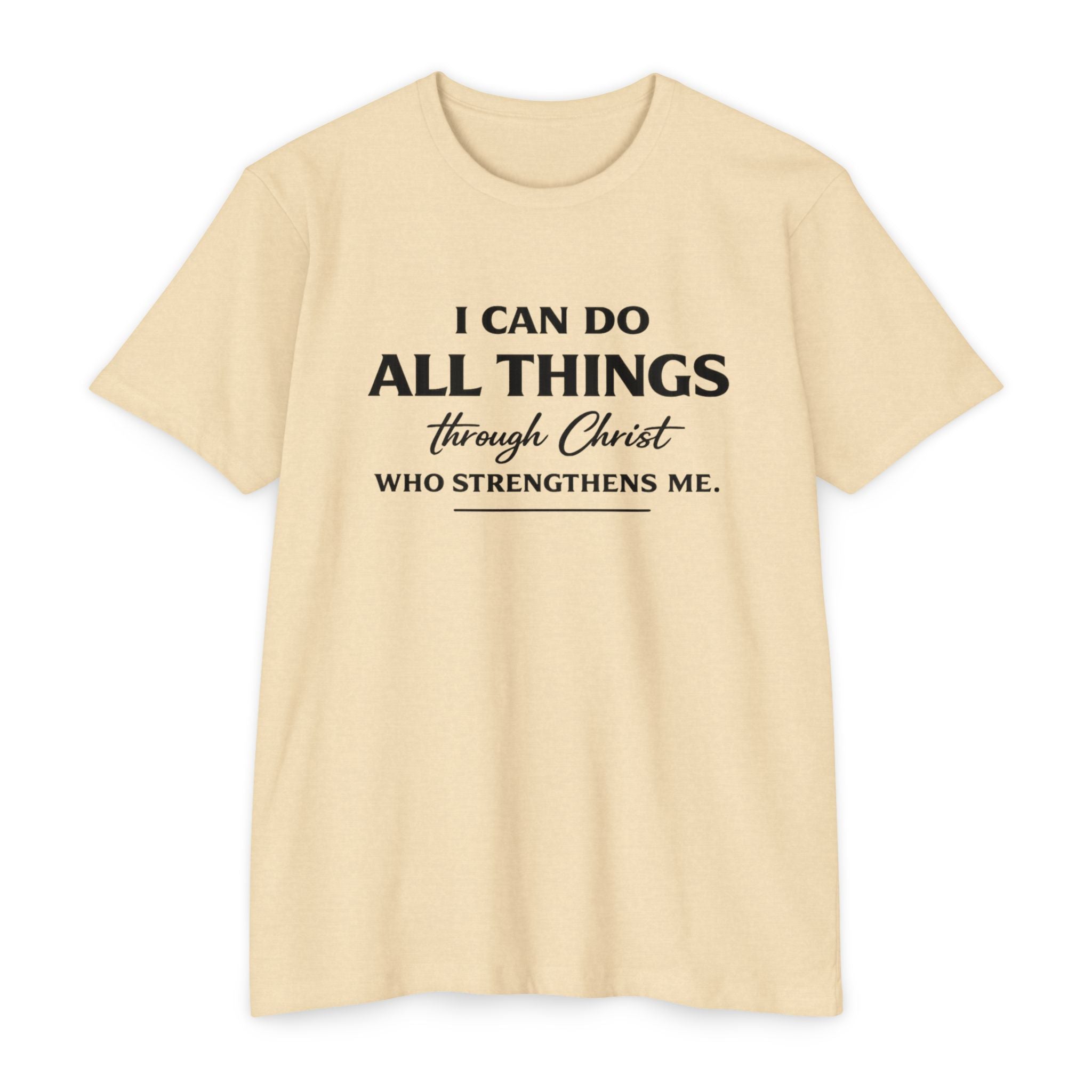 Womens "I Can Do All Things" Christian Scripture Tee