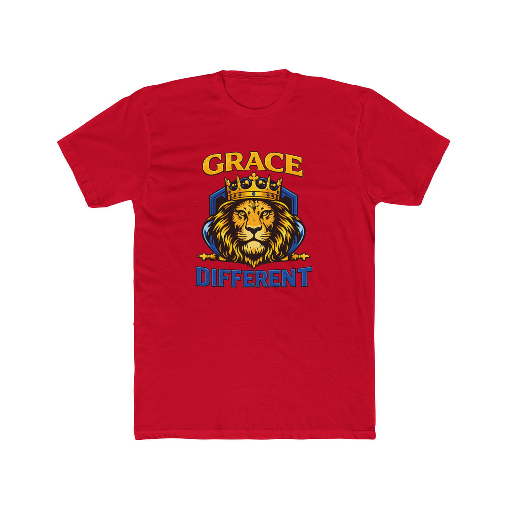 Grace Different Lion Graphic Tee — Crowned Lion Inspirational Christian Shirt