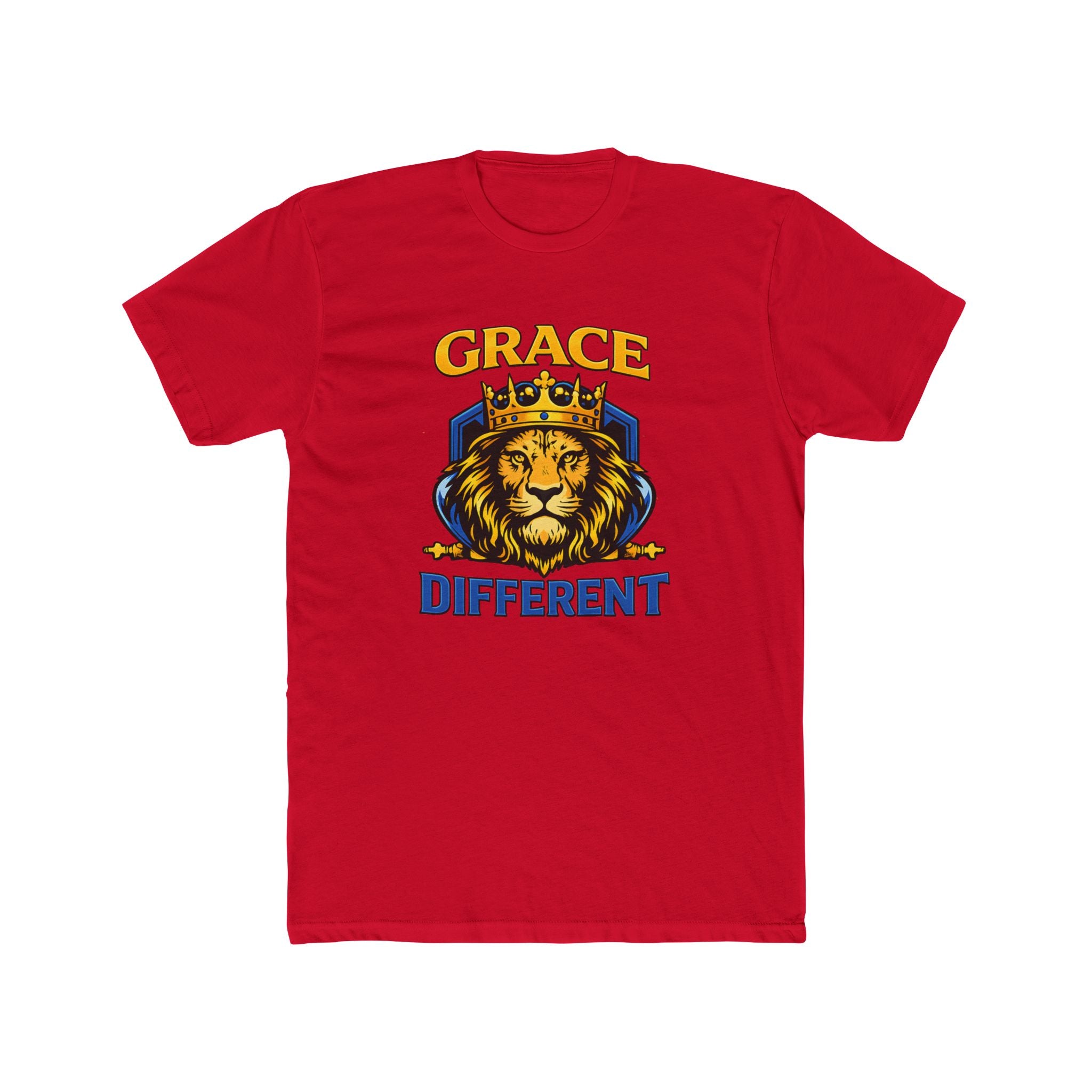 Grace Different Lion Graphic Tee — Crowned Lion Inspirational Christian Shirt