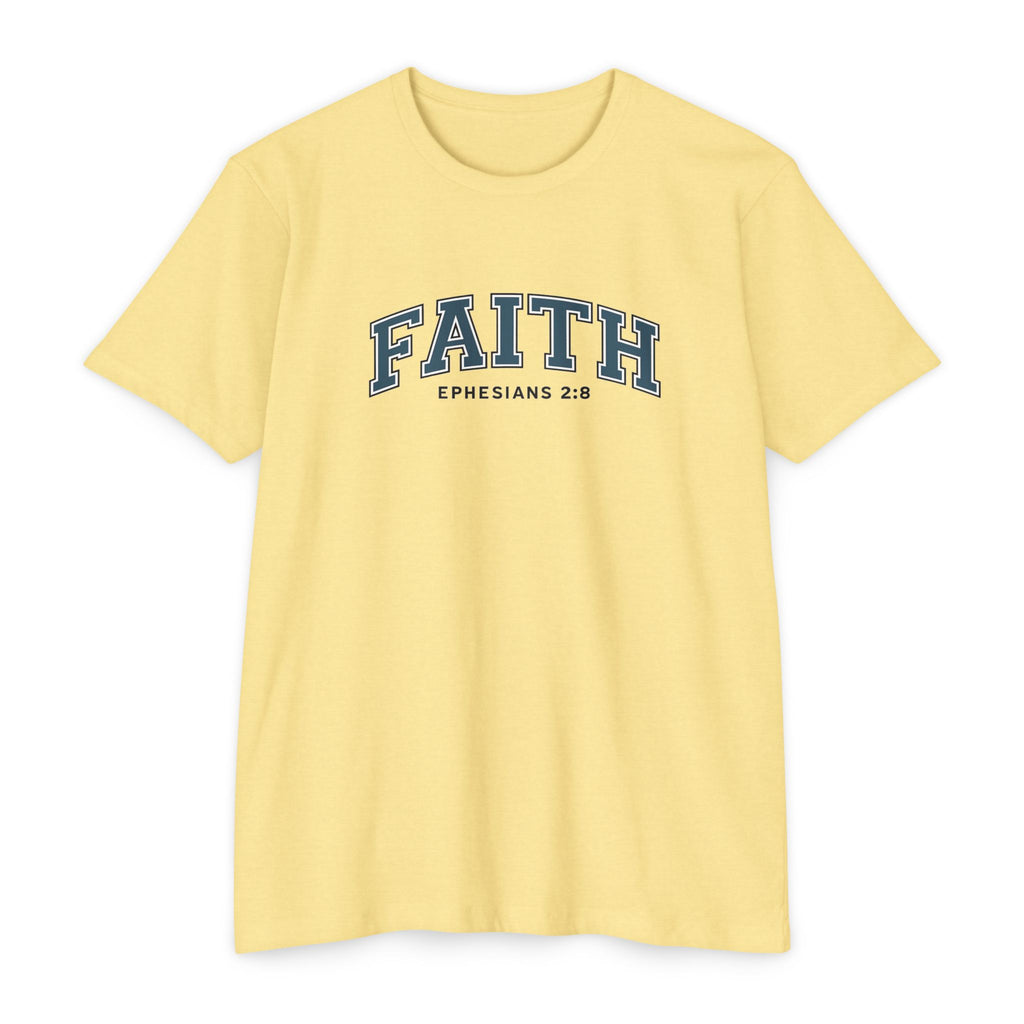 Womens Faith Graphic T-Shirt — Ephesians 2:8 Christian Tee