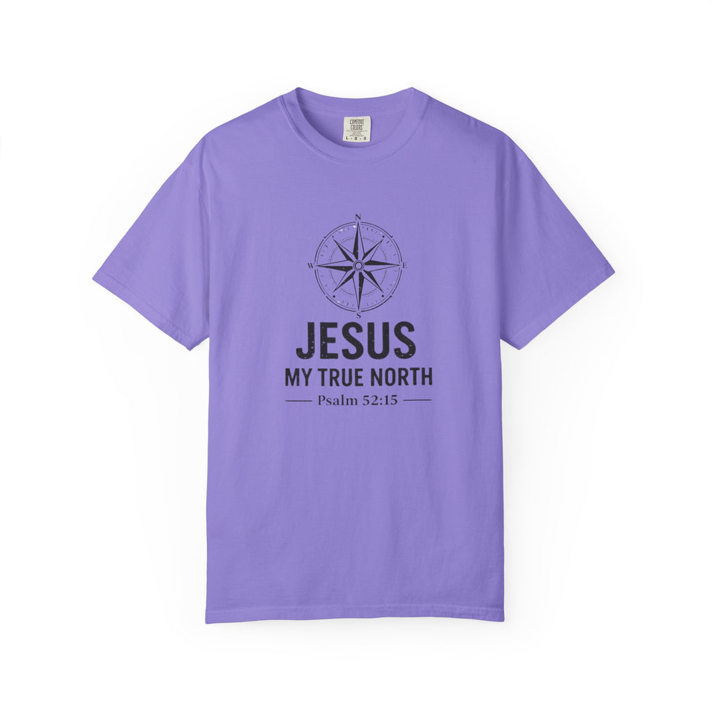 Jesus My True North T-Shirt — Psalm 52:15 Compass Faith Tee