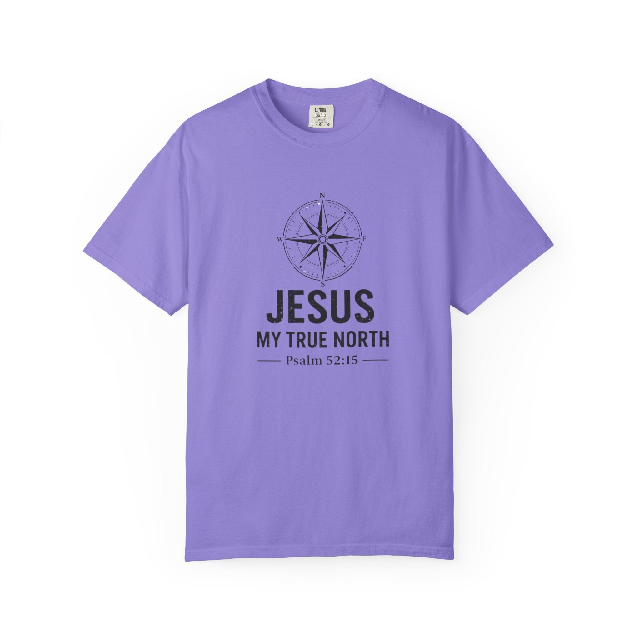 Jesus My True North T-Shirt — Psalm 52:15 Compass Faith Tee