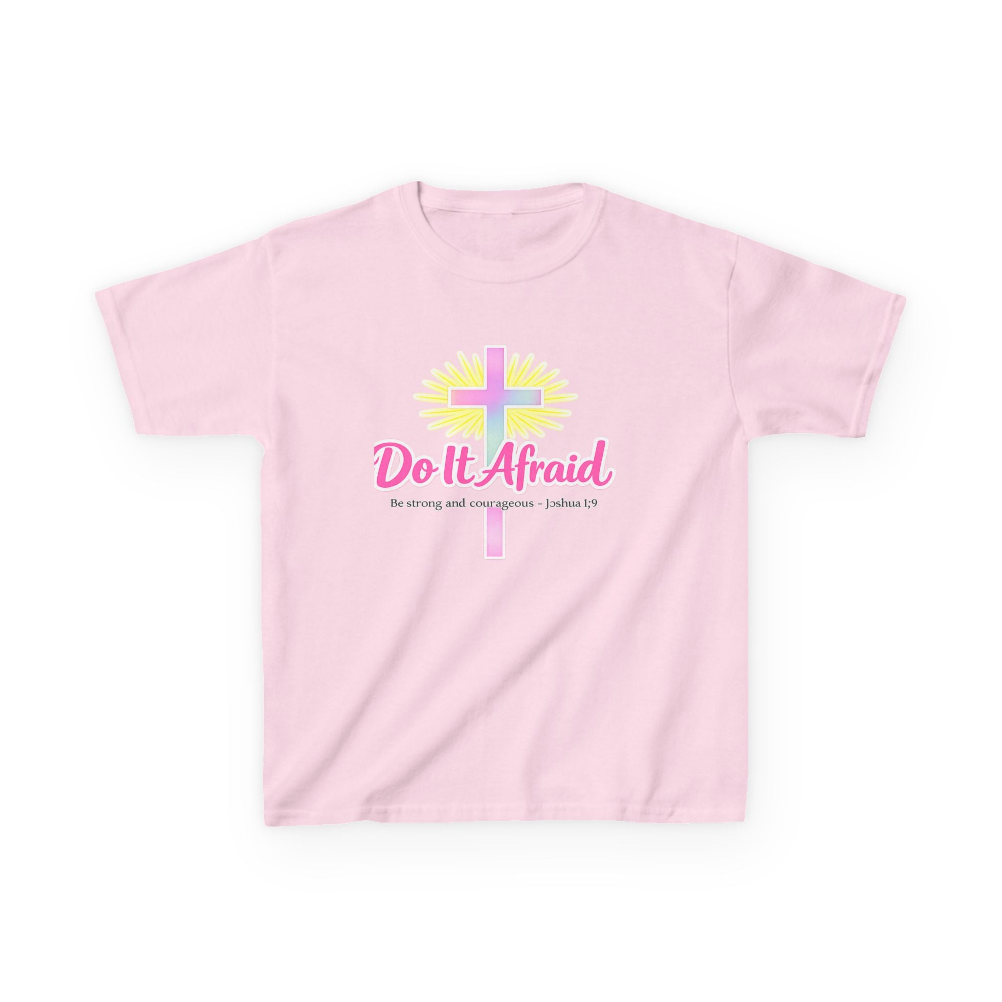 Girls Tshirt "Do It Afraid" Cross Christian Shirt