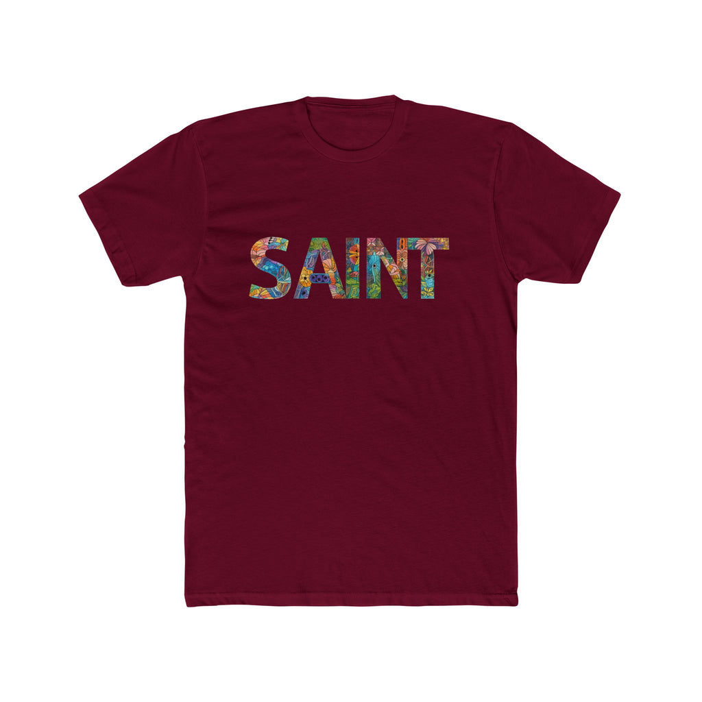 SAINT floral letters T-Shirt | Botanical Typography Tee